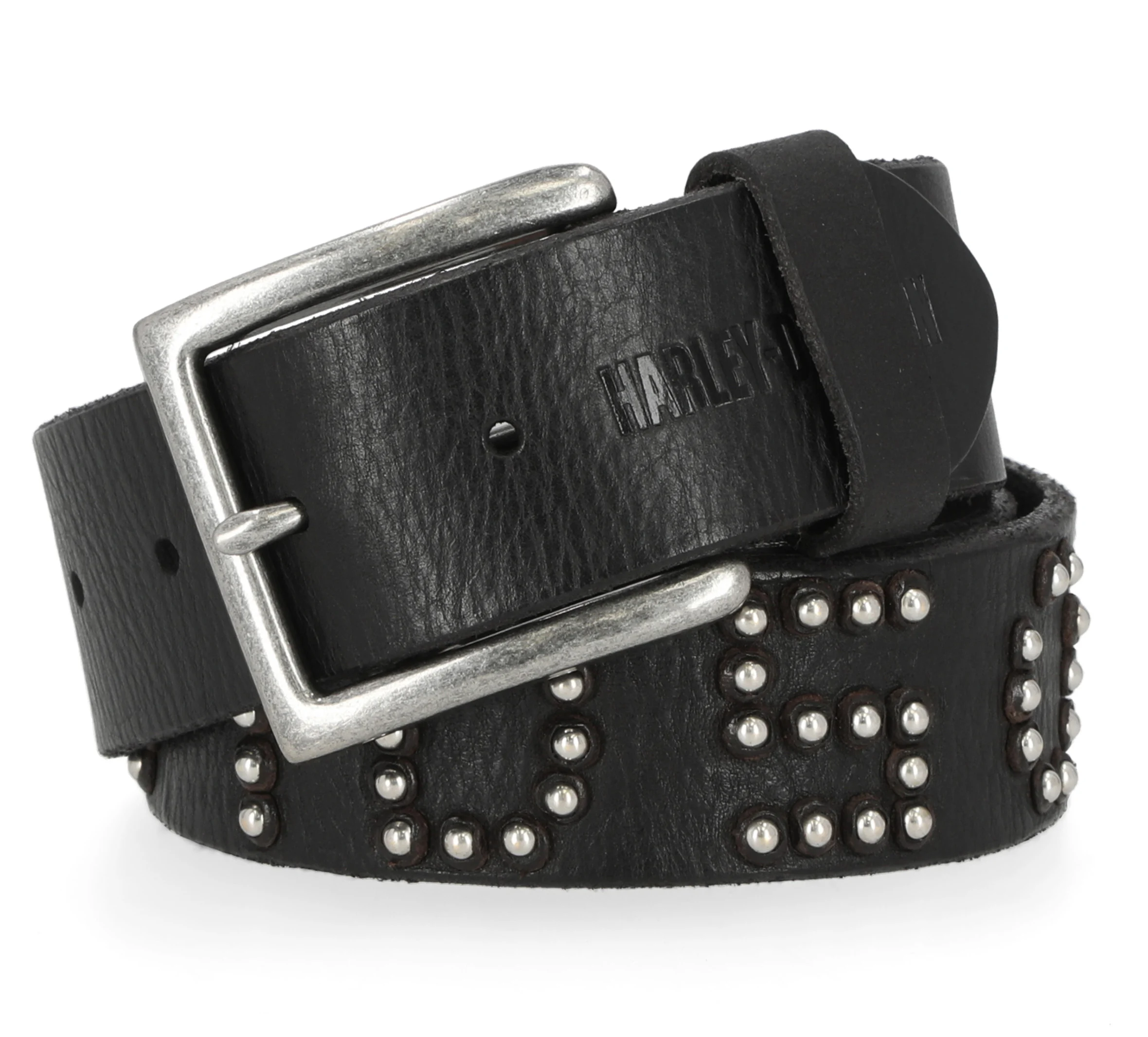 Womens Dome Stud Harley-Davidson Logo Belt - Black
