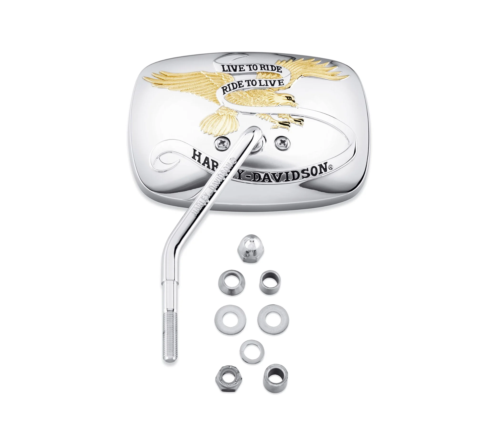 Live To Ride One-Piece Short Stem Mirror - Left Side