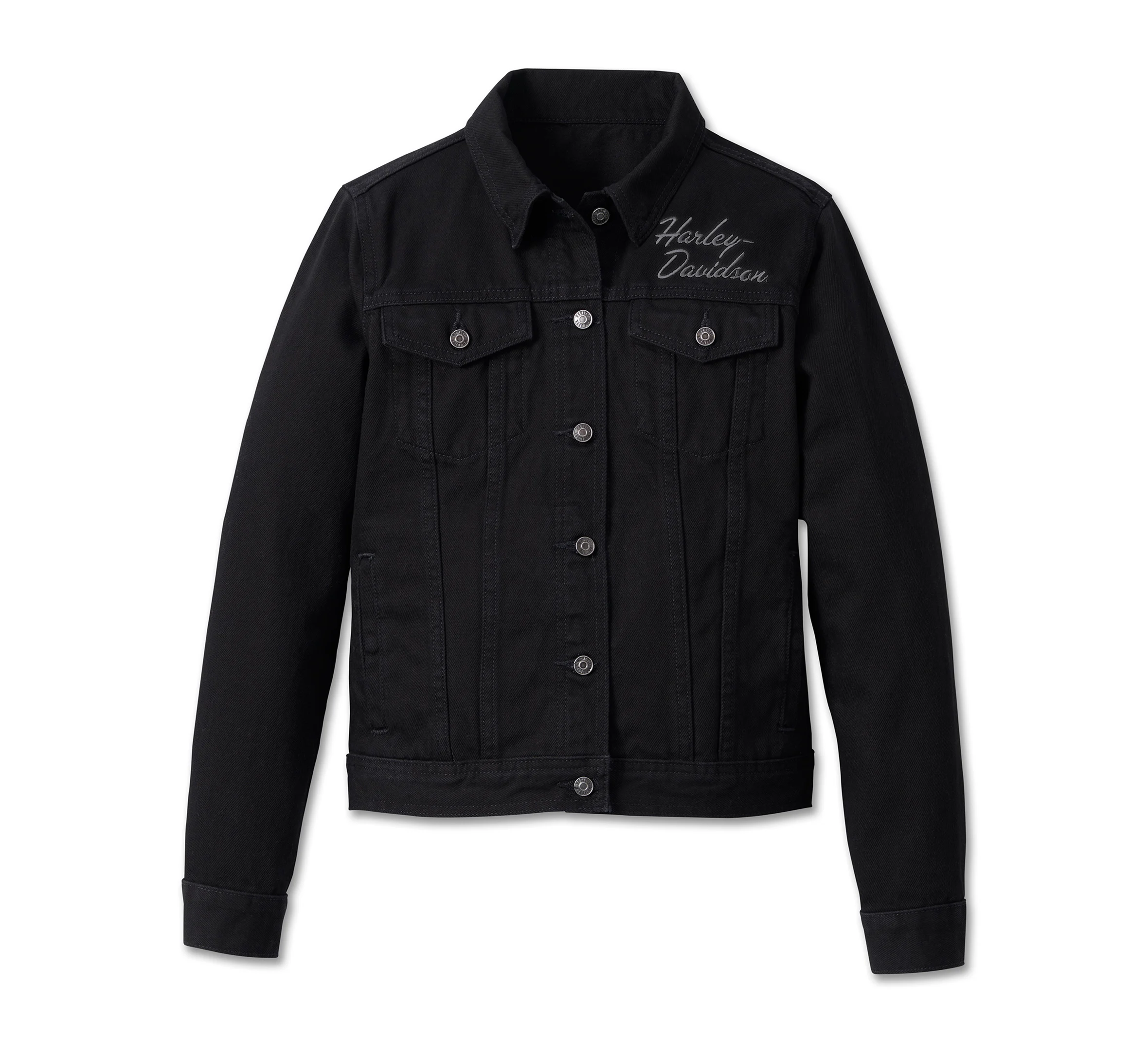 Women's Essential Bar & Shield Denim Jacket - Black Denim