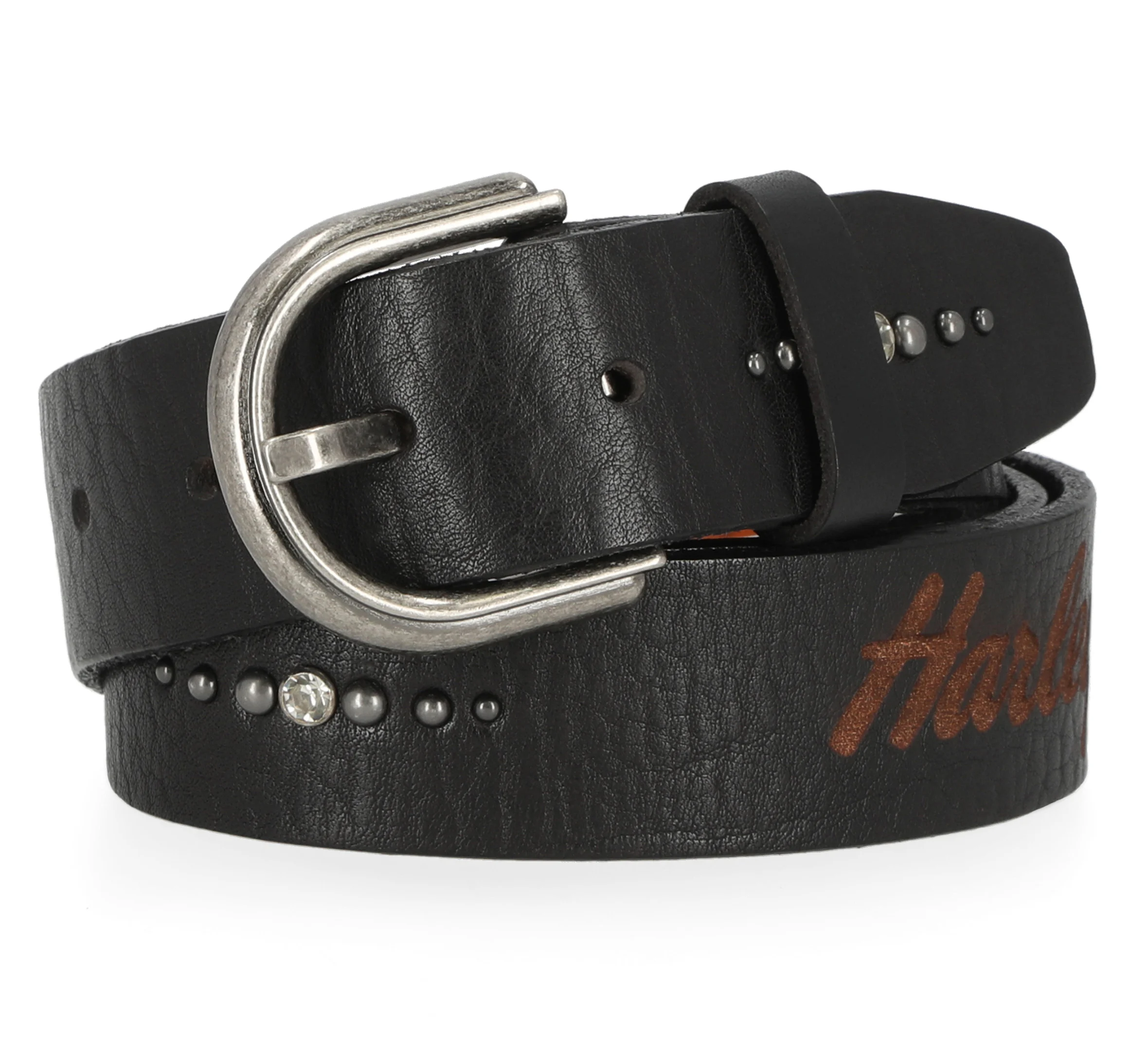 Womens Laser Etched Logo Belt - Black