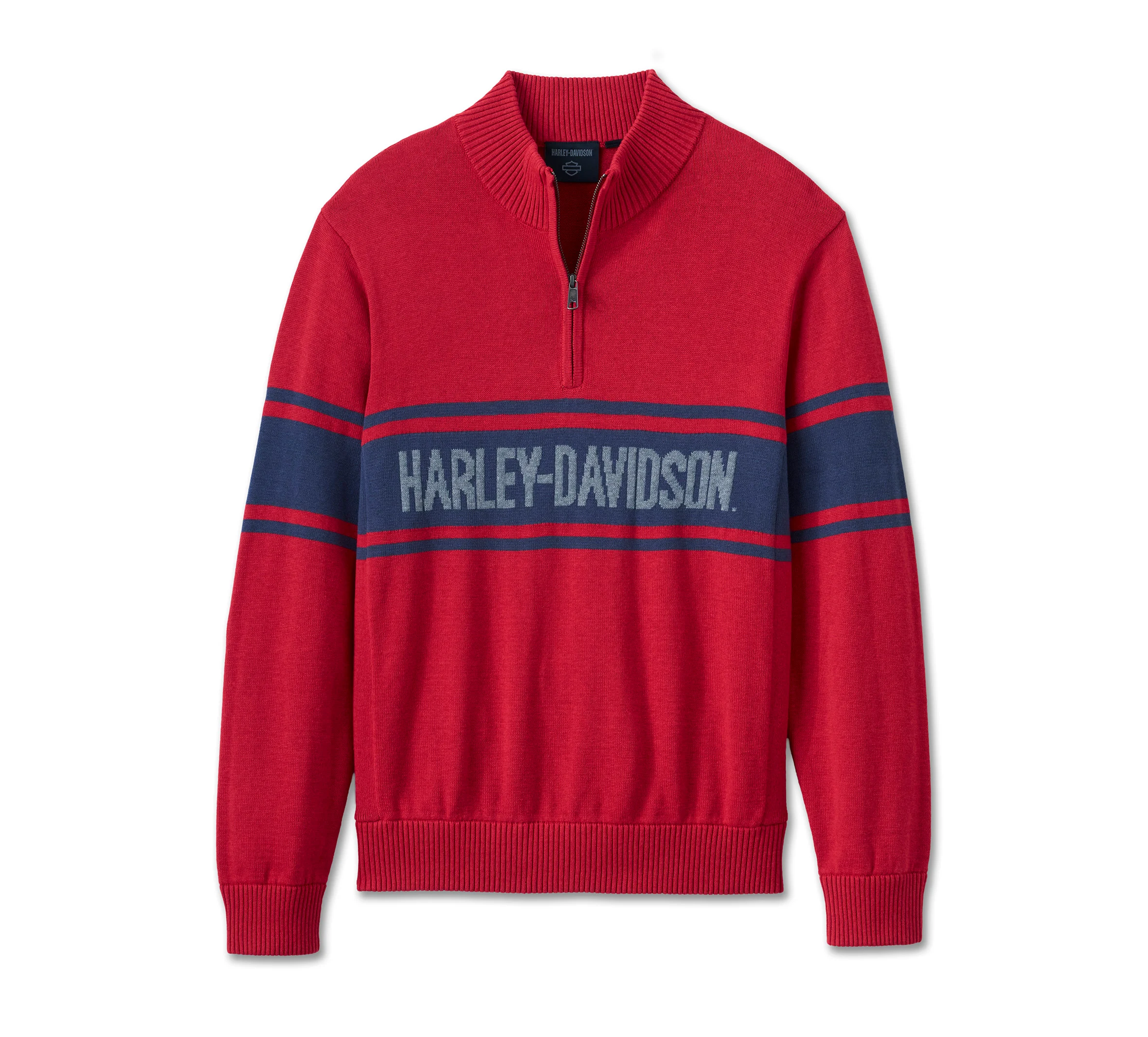 Men's Harley-Davidson 1/4 Zip Sweater - Chili Pepper