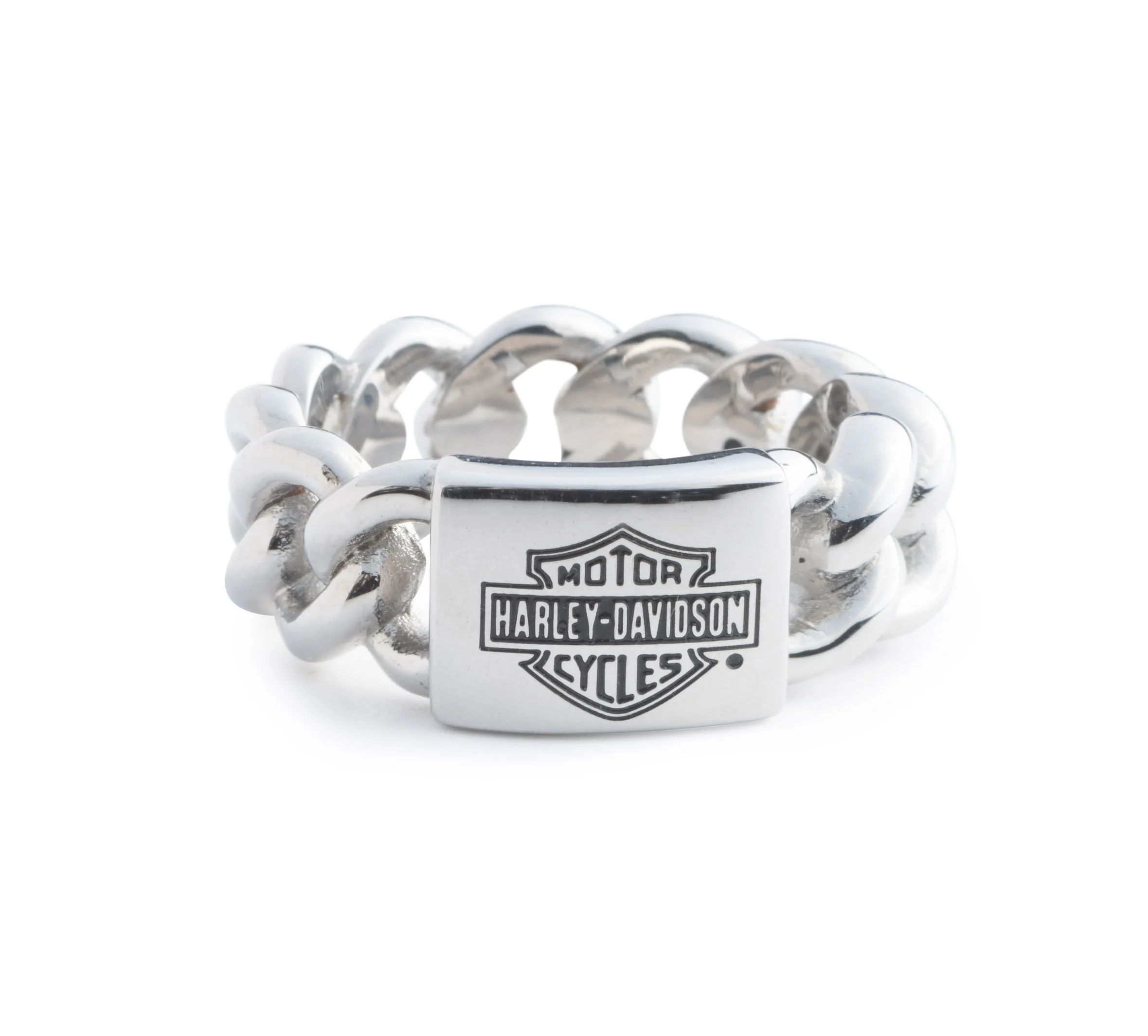 Men's H-D Logo Curb Link Ring