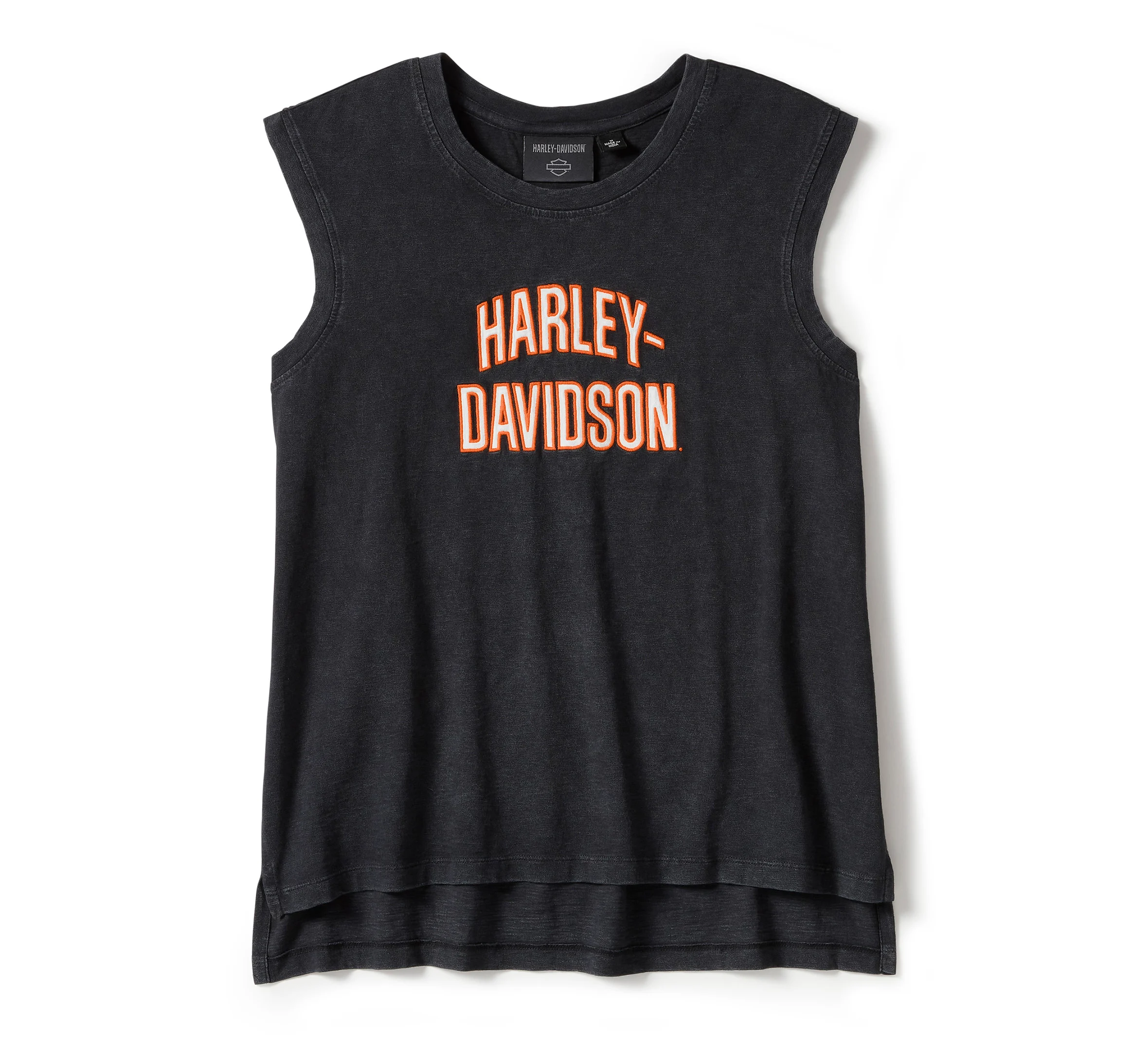 Women's Essential Arched Font Cap Sleeve Tank - Harley Black