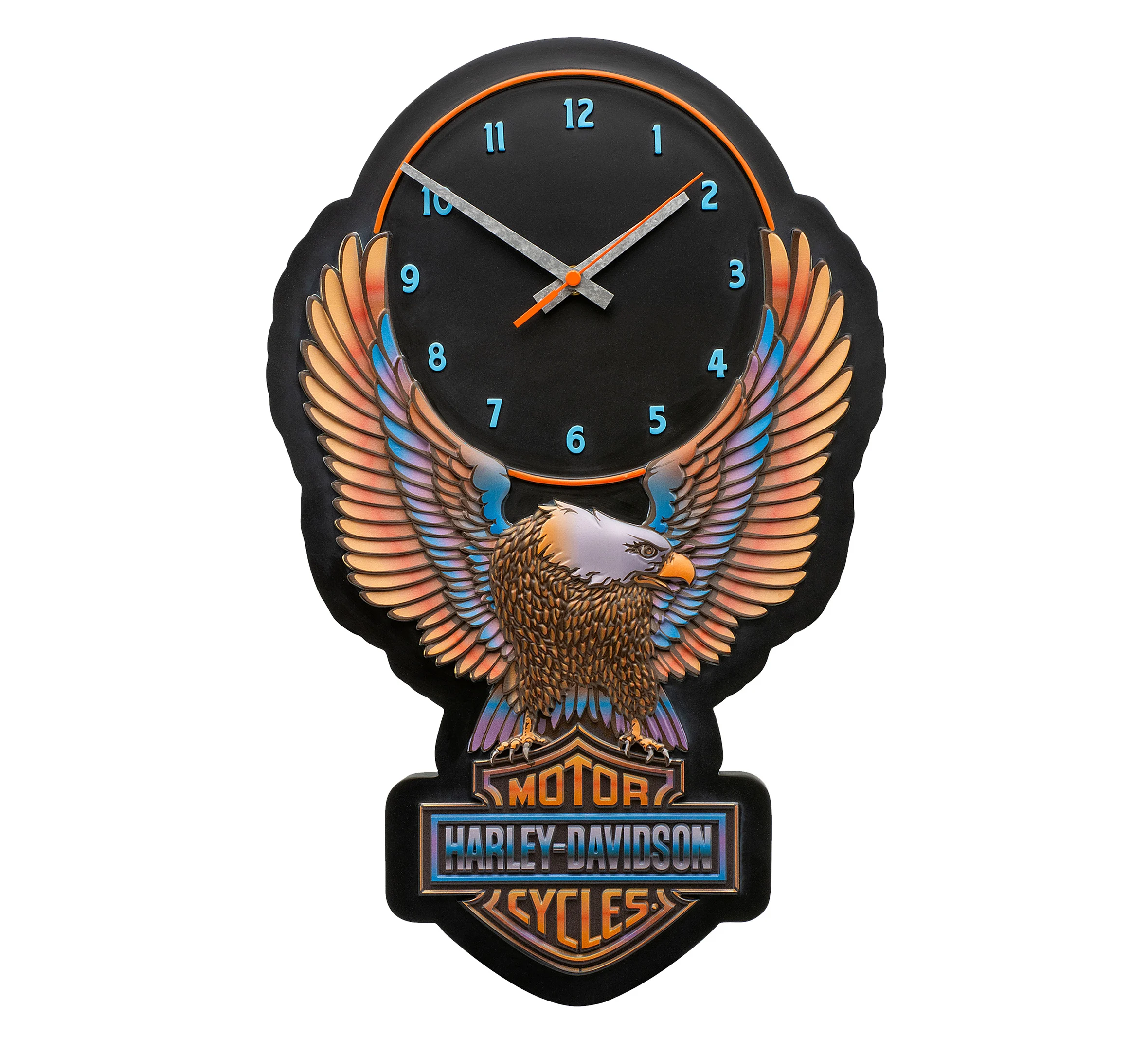 H-D Vivid Bar & Shield Eagle Outdoor Clock