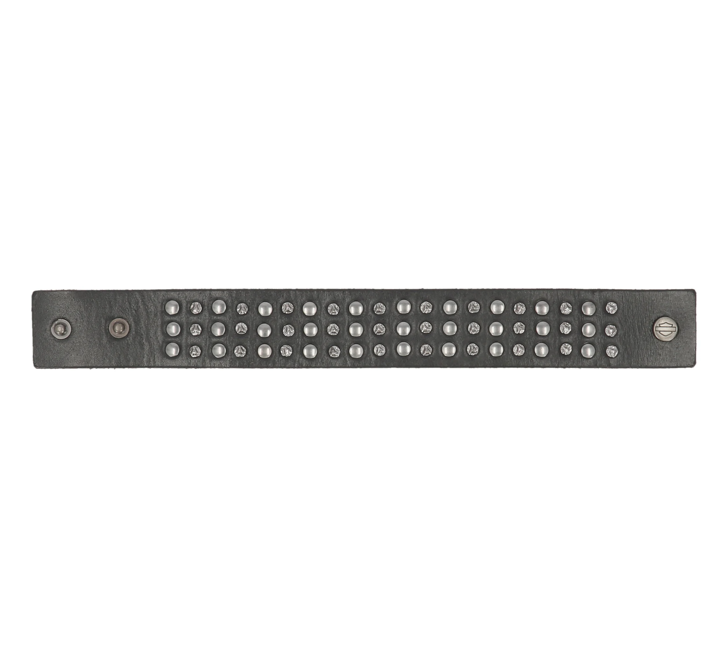 Triple Row Stud Leather Cuff L/XL Black