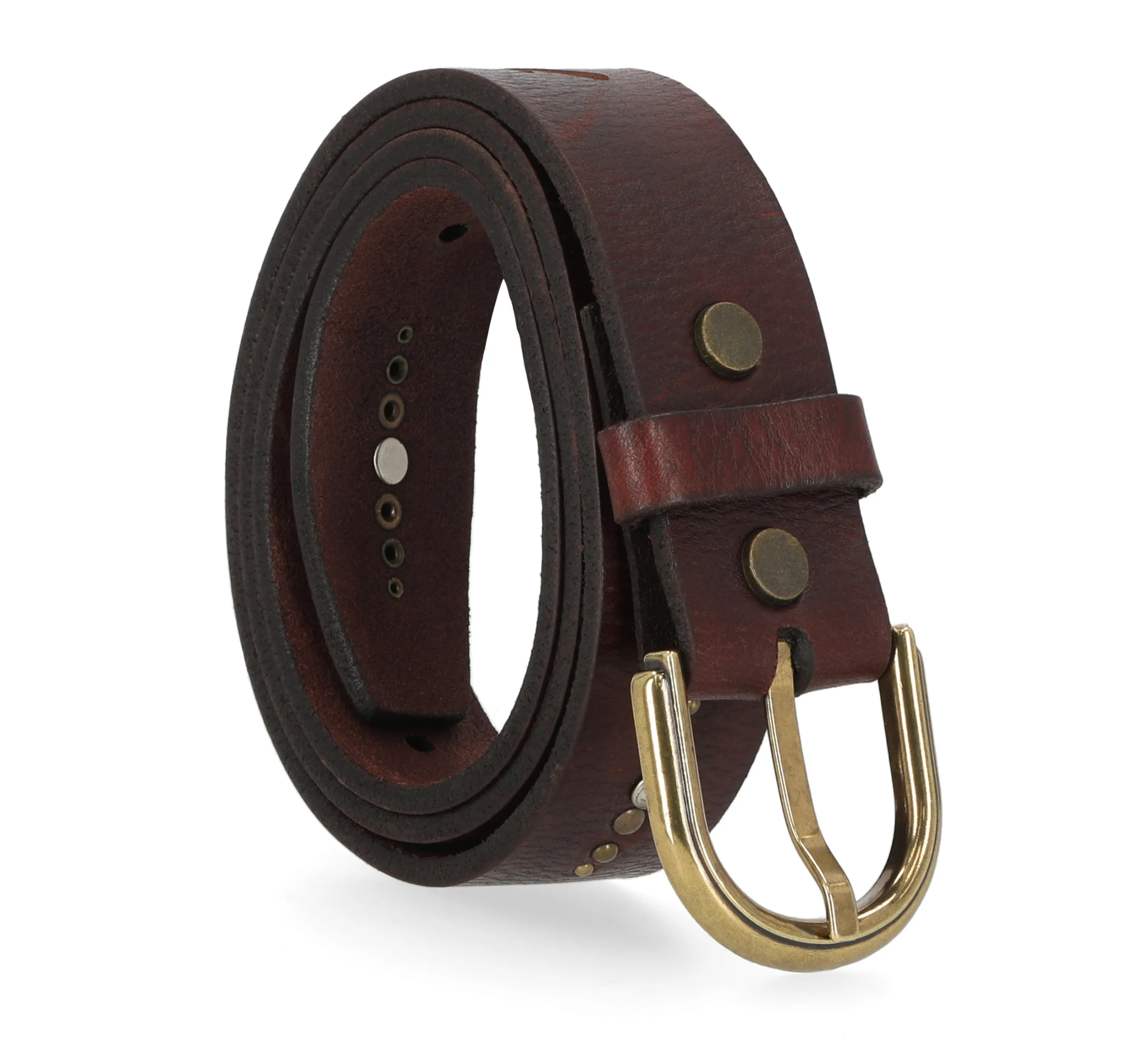 Womens Laser Etched Logo Belt - Brown