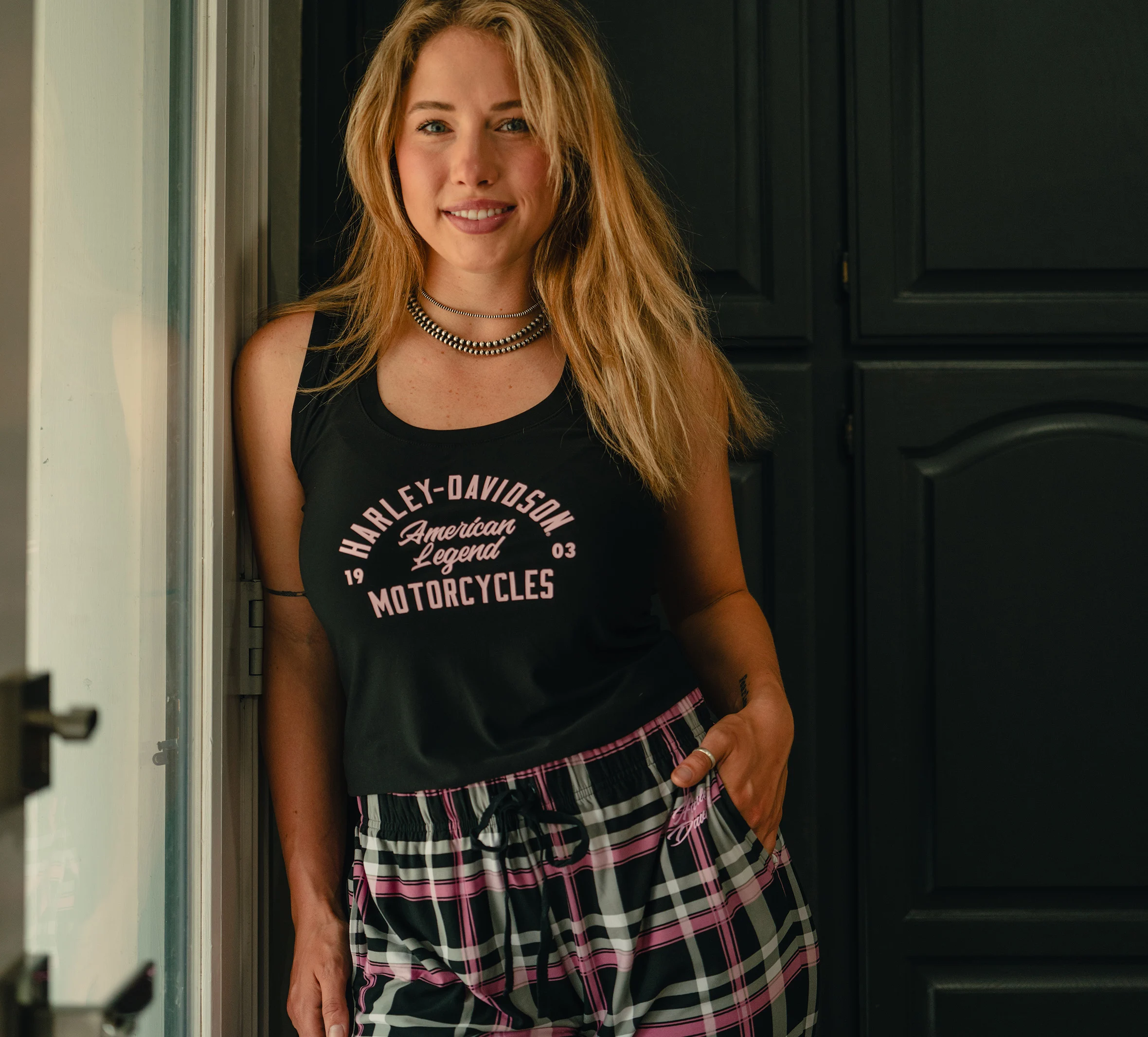 Women's Plaid Pajama Pant Set