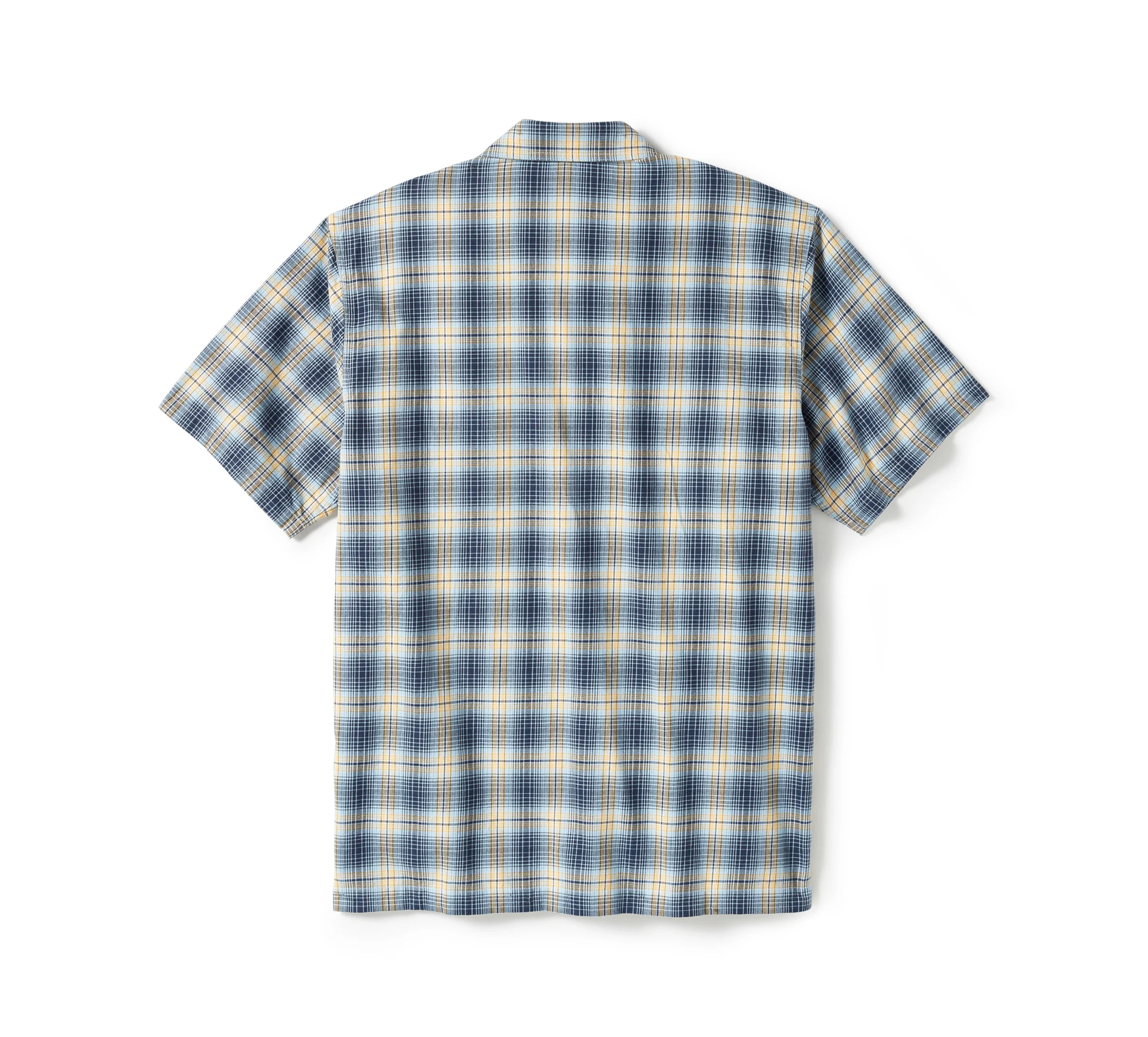 Men's Staple Short Sleeve Shirt - Plaid - Mood Indigo & CloudDancer
