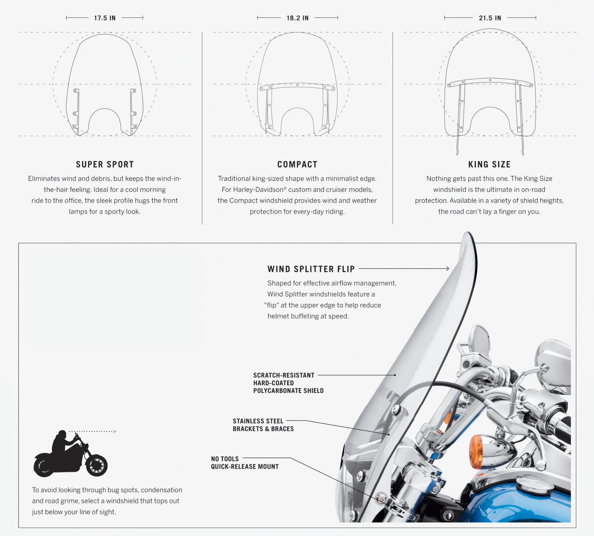 Quick-Release Compact Windshield