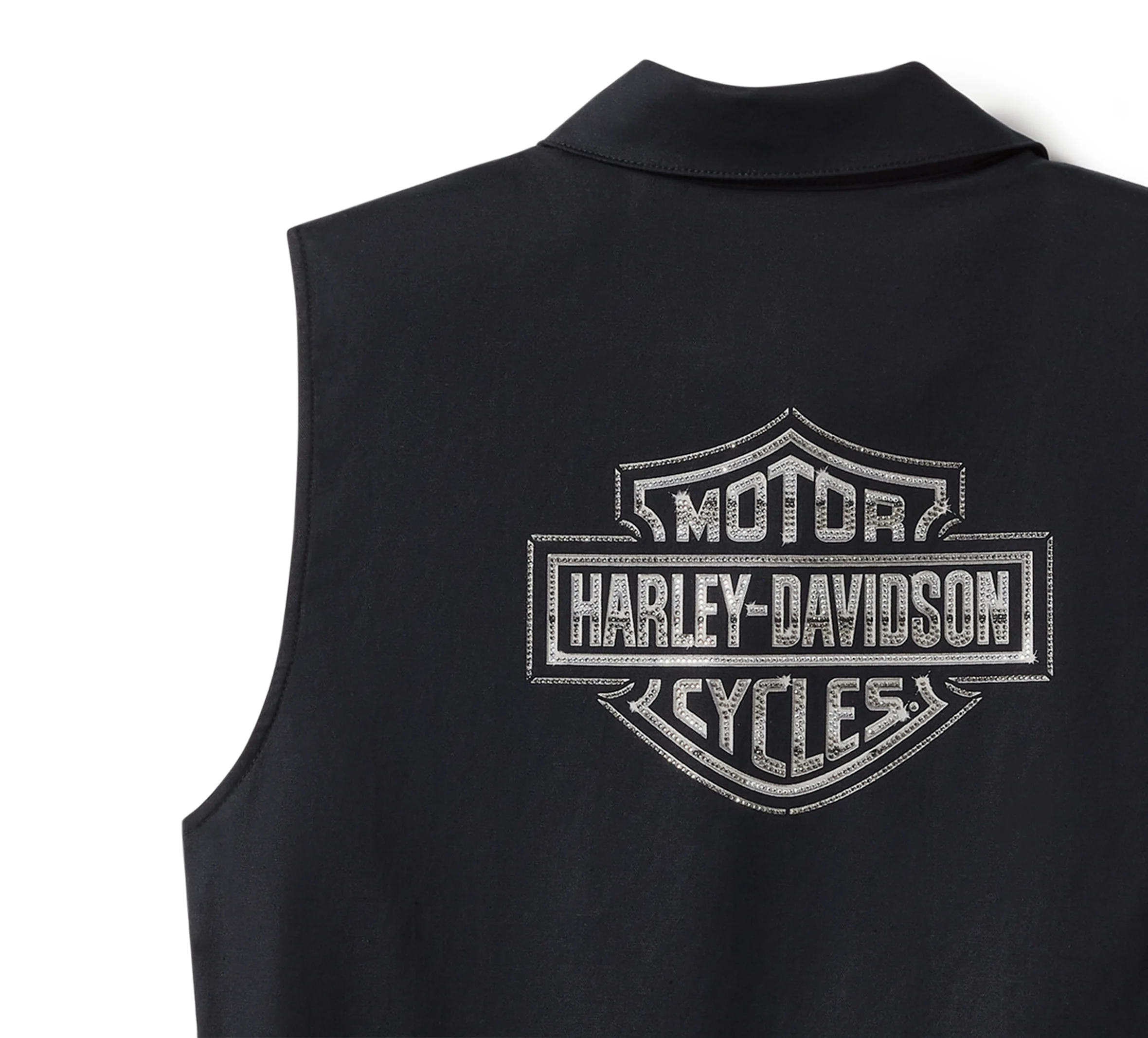 Women's Essential Bling Button Front Tank - Harley Black