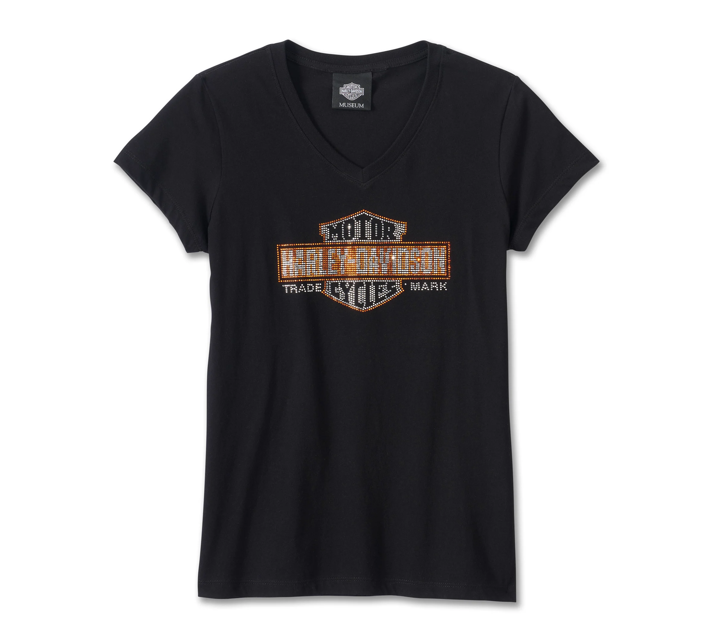 Women's Trademark Bar & Shield Bling V-Neck