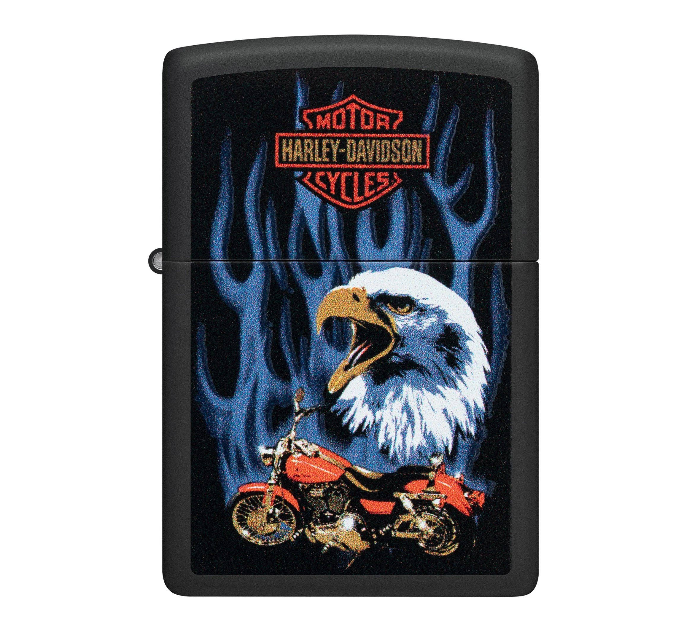 Harley-Davidson Eagle Flame Matte Black Windproof Lighter