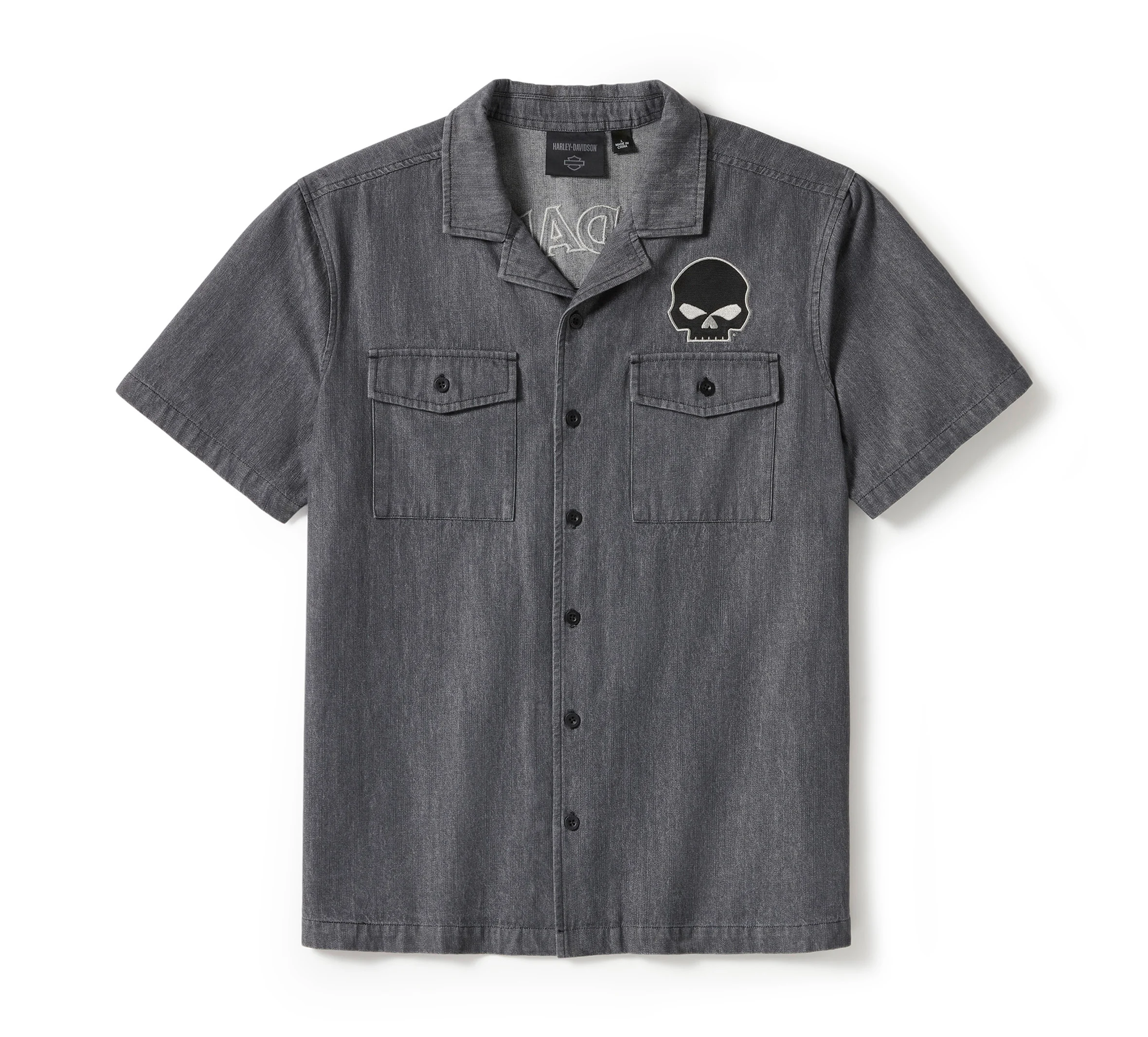 Men's Willie G Skull Denim Shirt