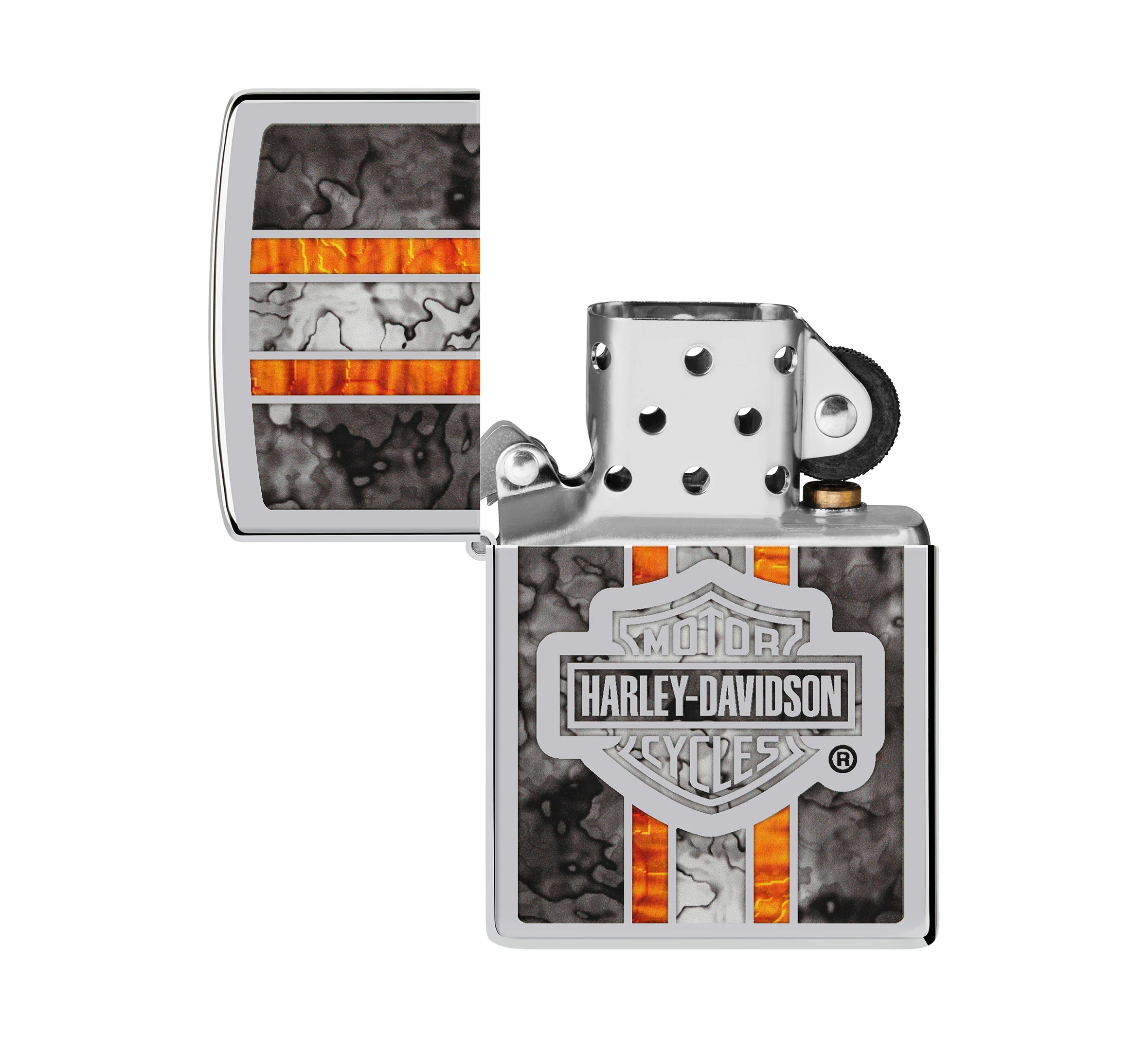 Harley-Davidson Bar & Shield Fusion High Polish Chrome Windproof Lighter