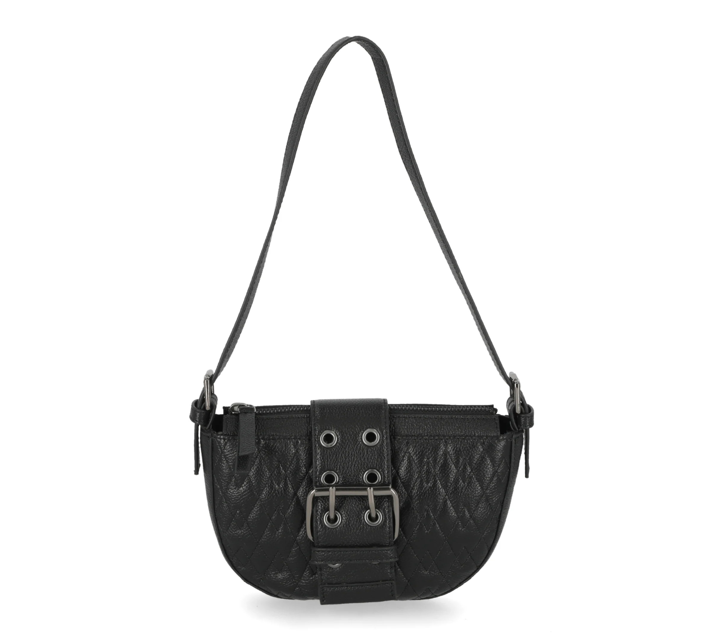 Buckle Closure Quilted Mini Bag