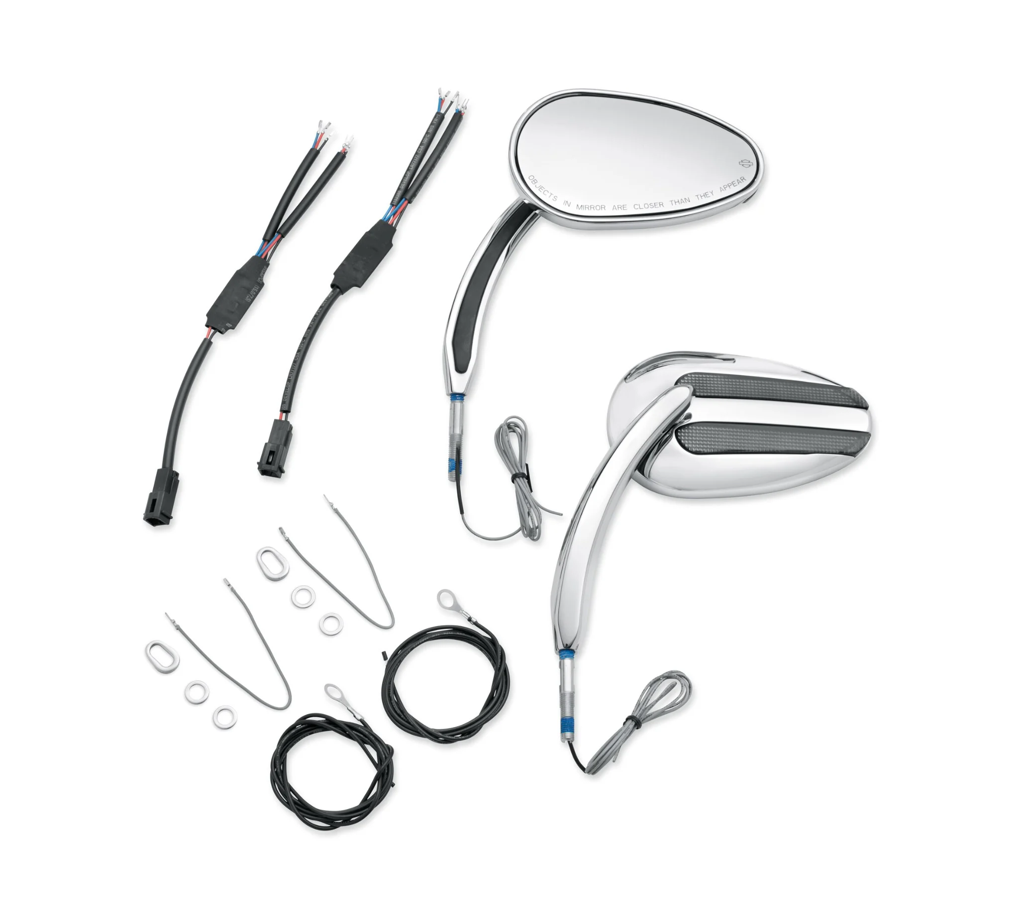 Chrome Mirrors with Auxiliary Running Light and Directional Indicator