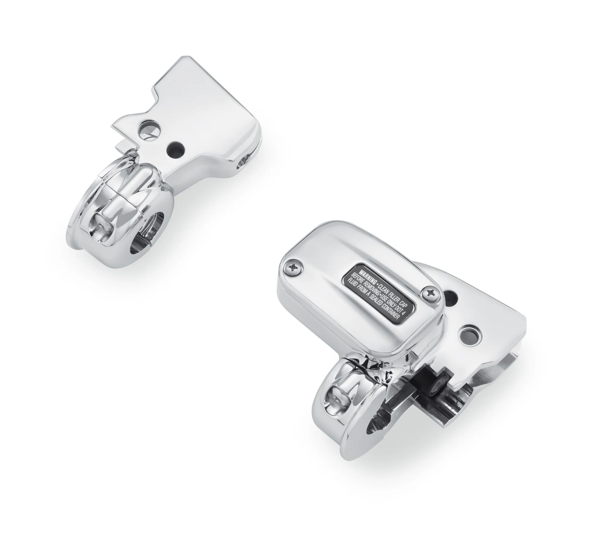 Clutch Bracket and Master Cylinder Reservior Kit - Chrome