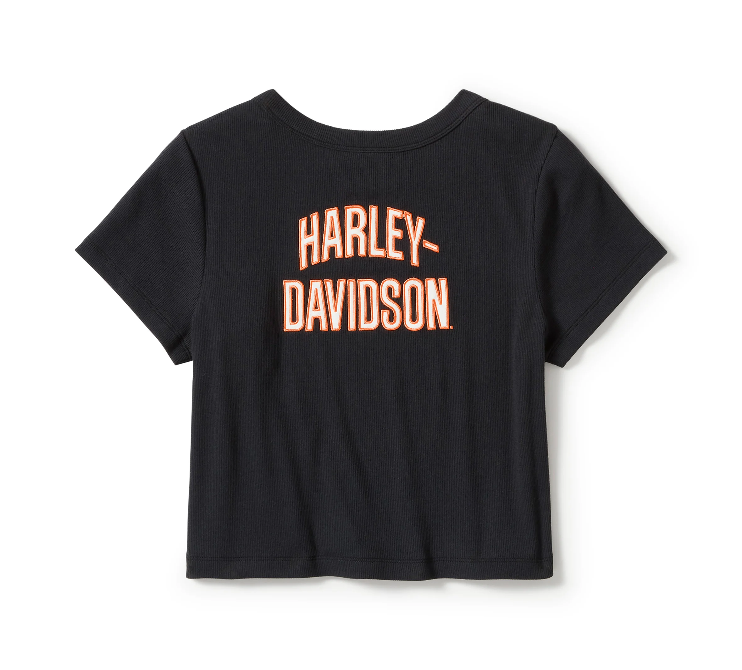 Women's Essential Arched Font Babydoll Tee - Harley Black