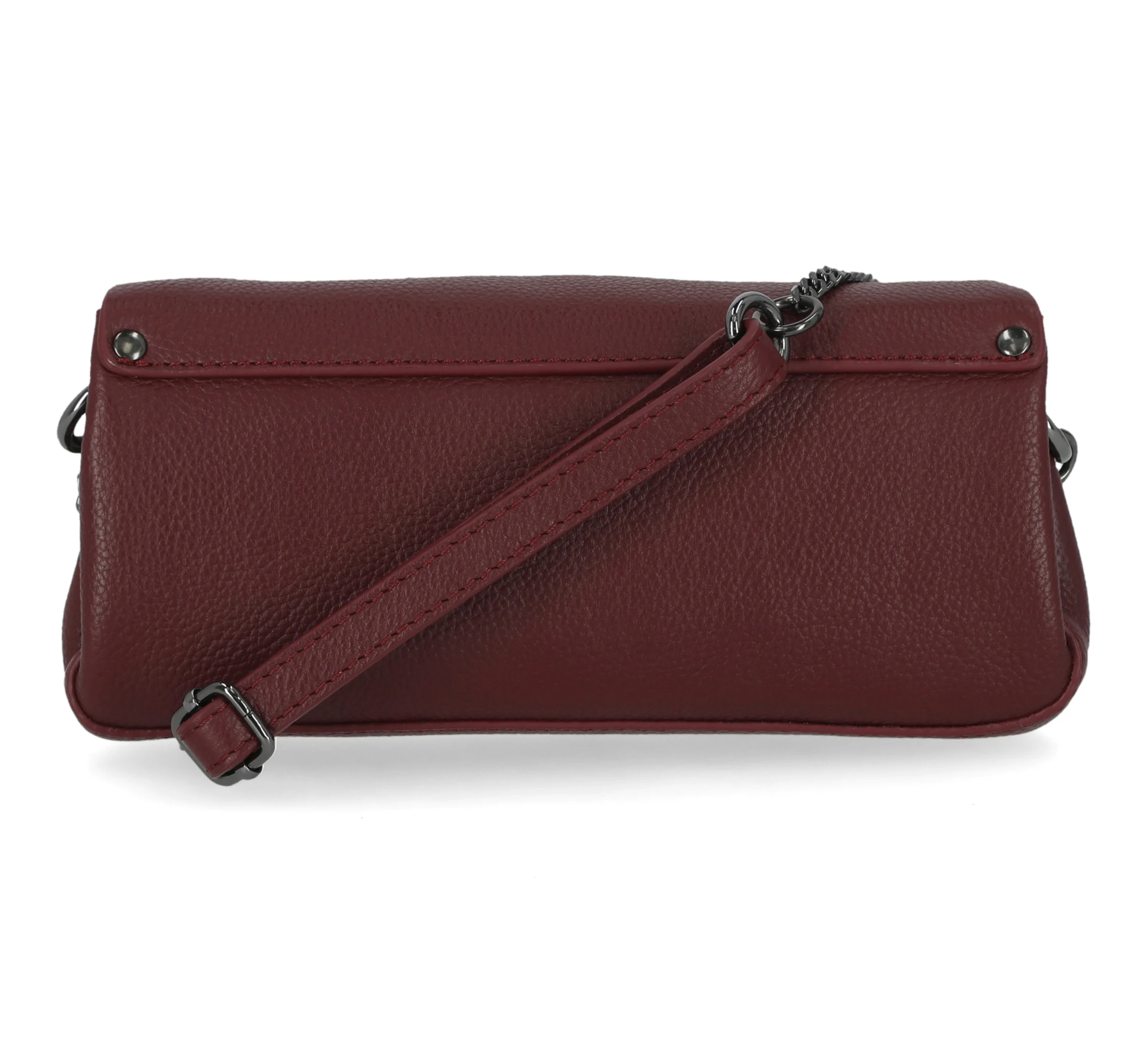 Leather Flap Crossbody Bag - Oxblood