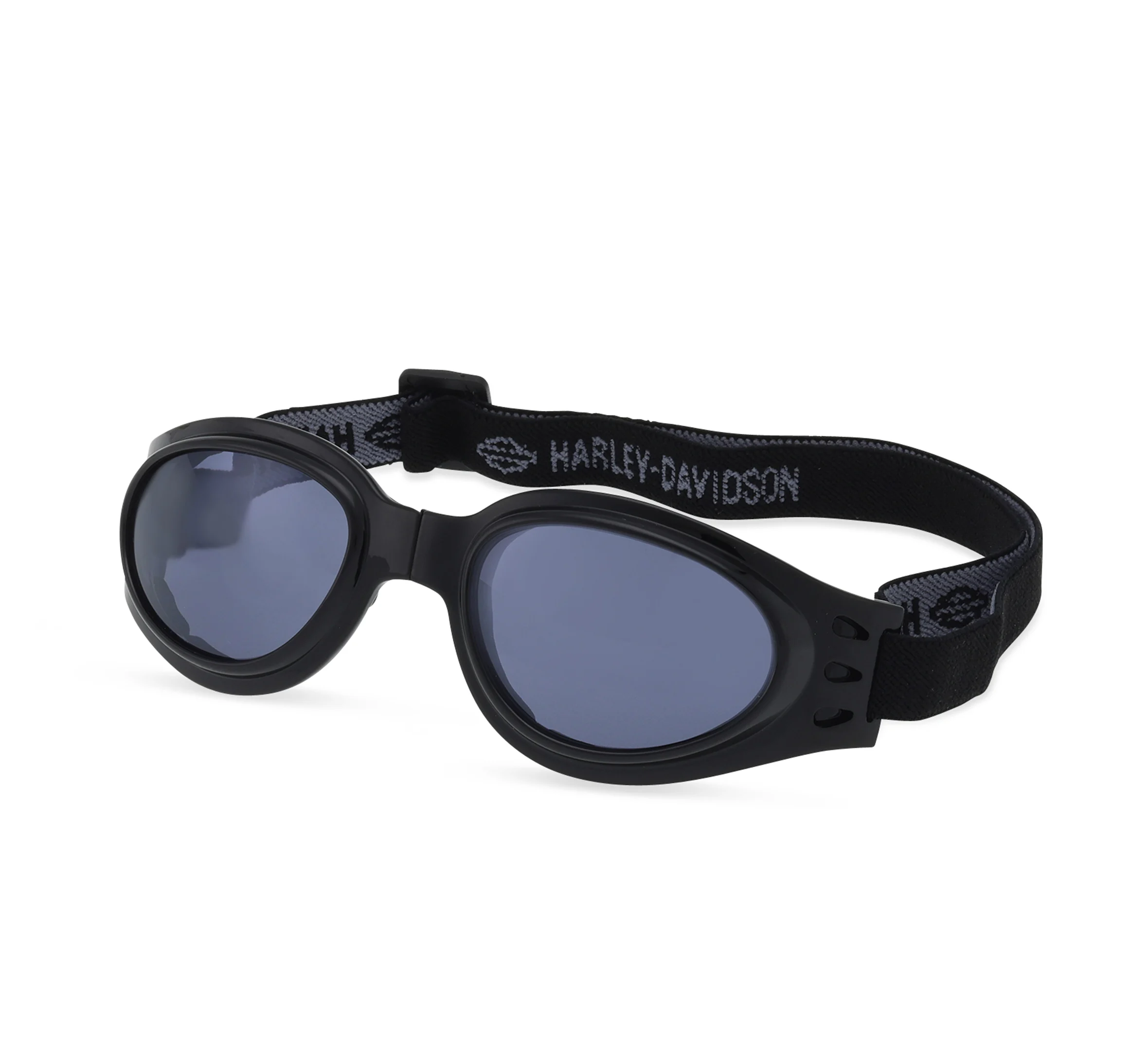 Dust Oval Foldable Goggle Performance Sunglasses - Shiny Black