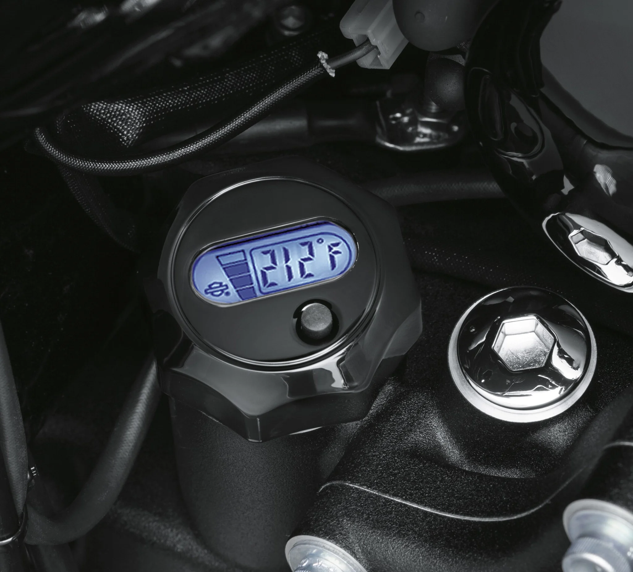 Oil Level and Temperature Dipstick with Lighted LCD Readout