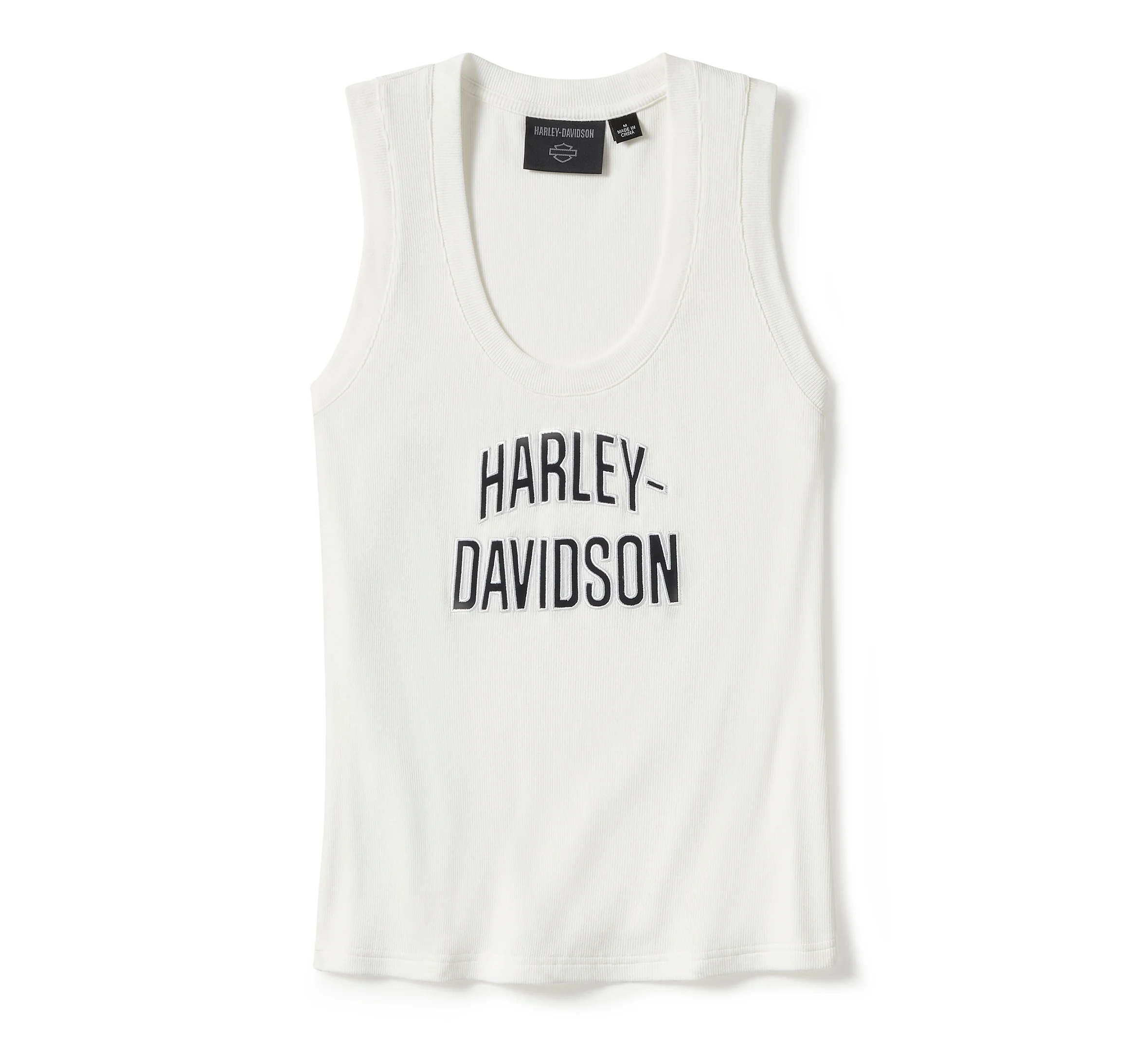 Women's Essential Arched Font Ribbed Tank - Cloud Dancer