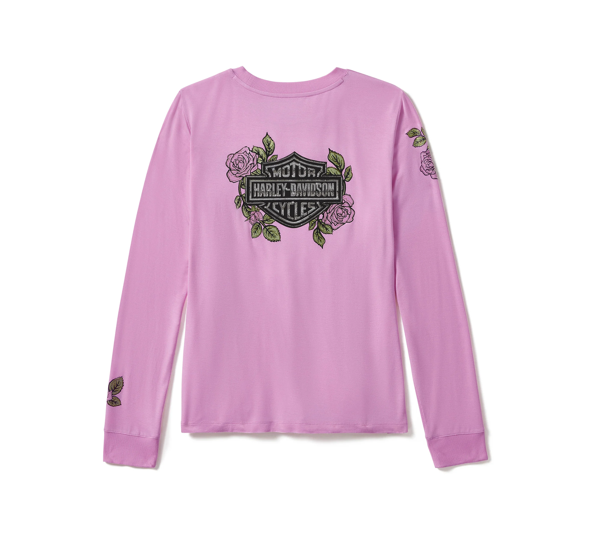 Women's Rose & Thorn Bling Long Sleeve Top - Orchid