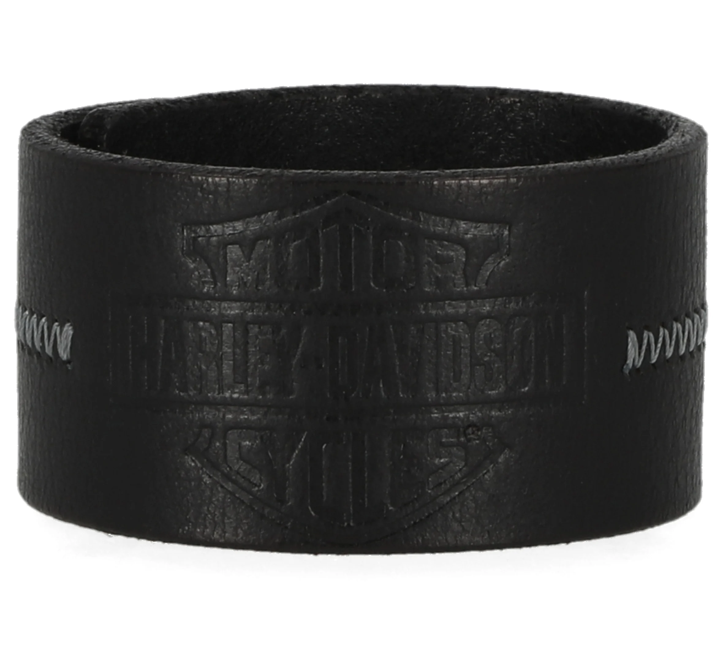 Bar & Shield Stitch Leather Cuff