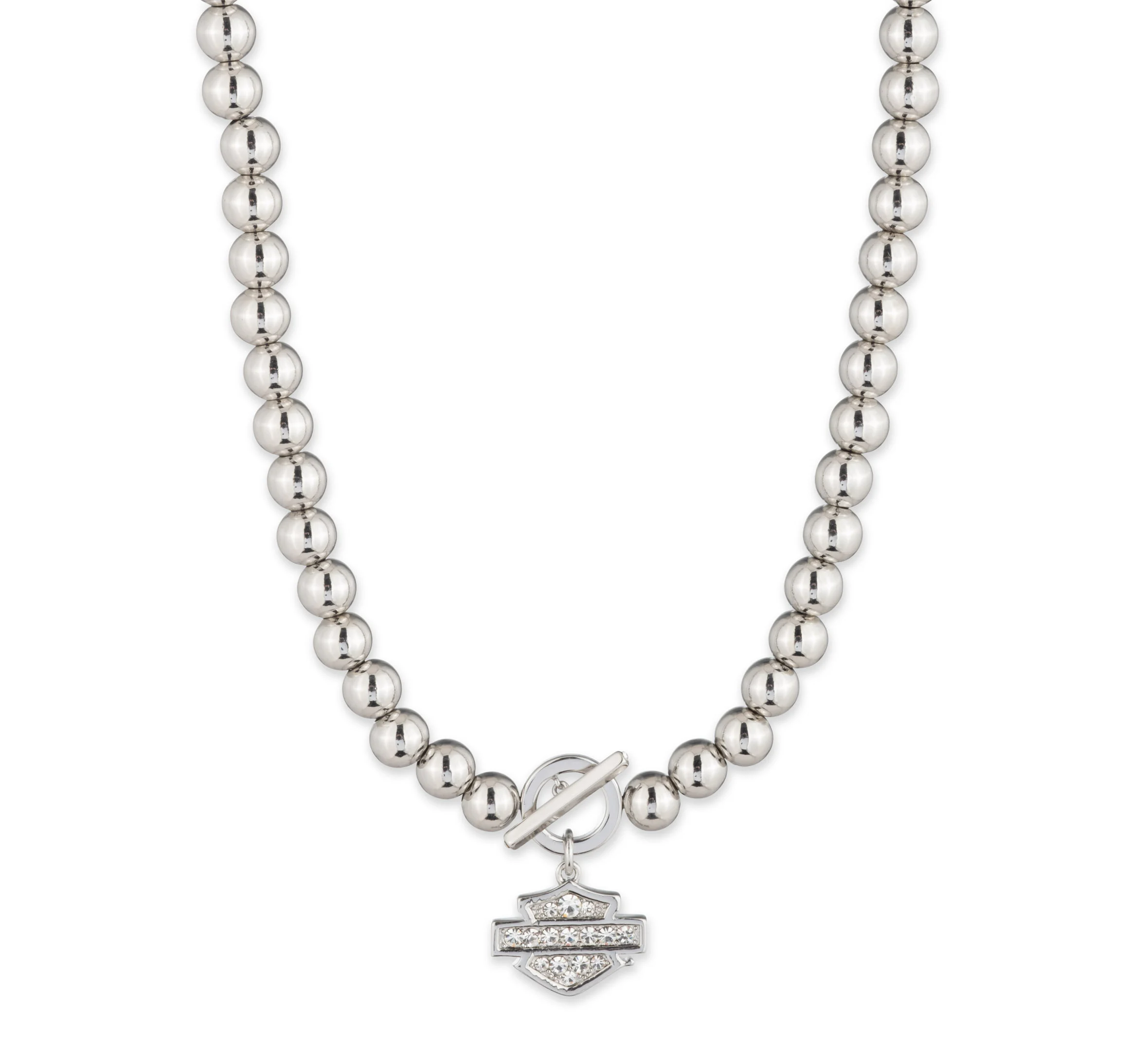 Women's 16" Bar & Shield Bead Toggle Necklace