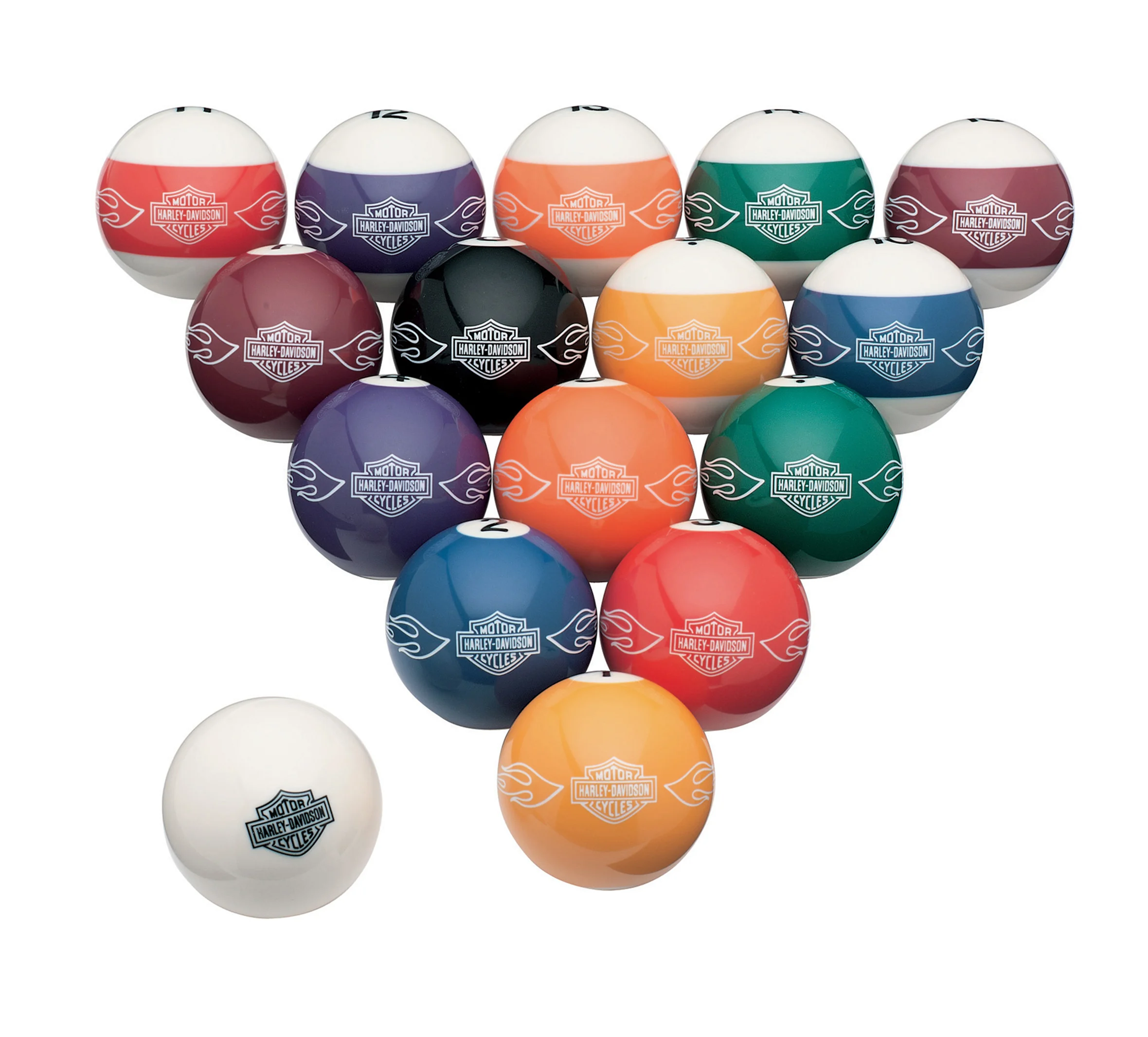 Harley-Davidson Flames Billiard Ball Set