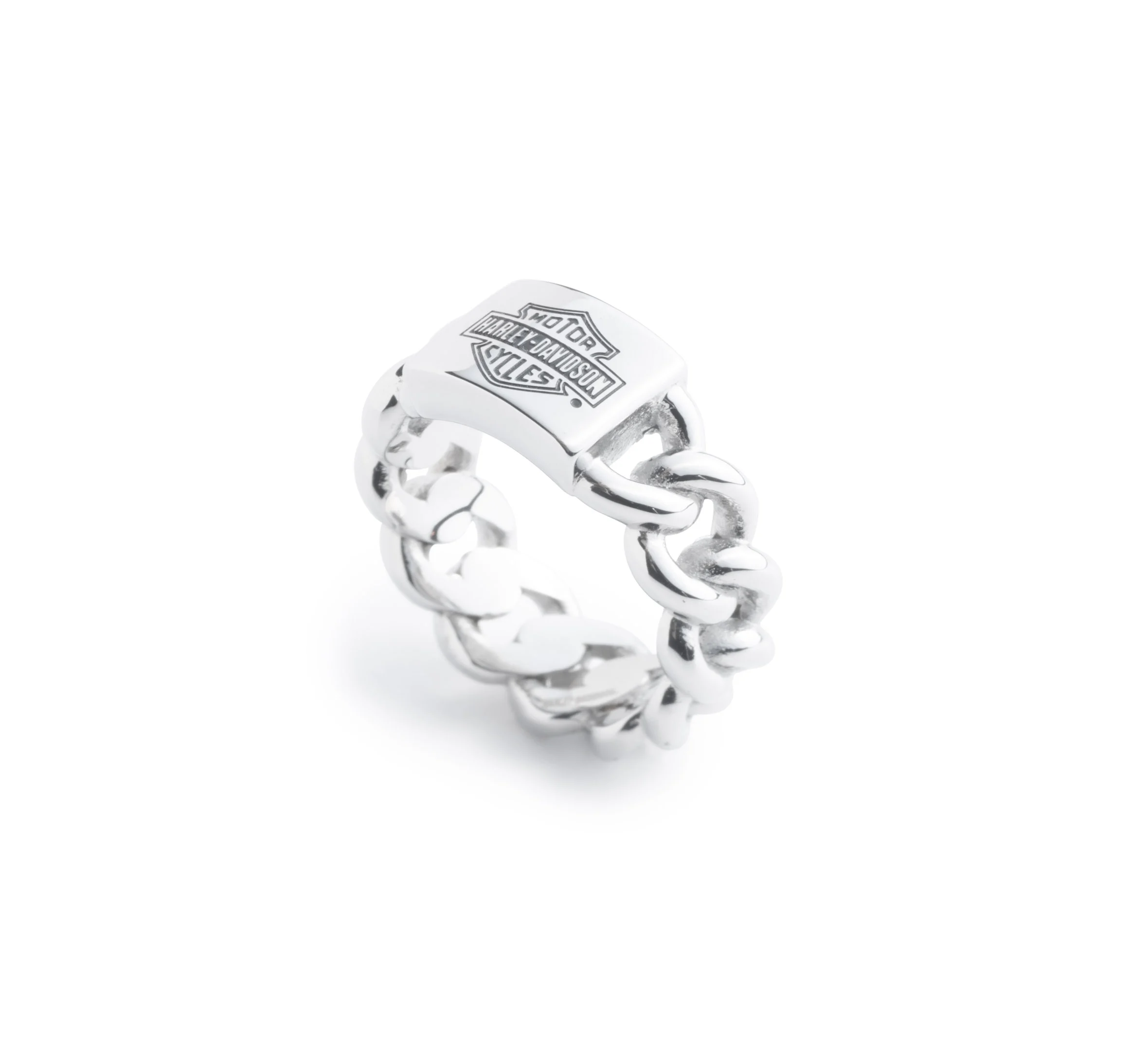 Men's H-D Logo Curb Link Ring