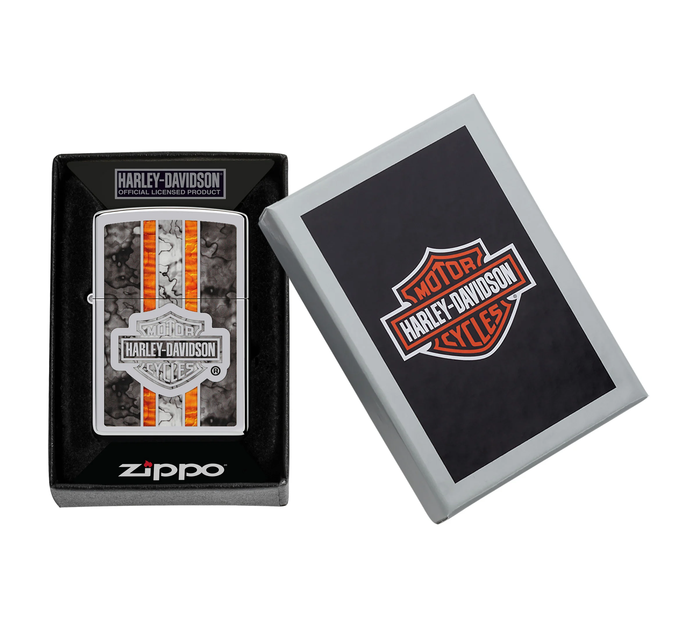Harley-Davidson Bar & Shield Fusion High Polish Chrome Windproof Lighter
