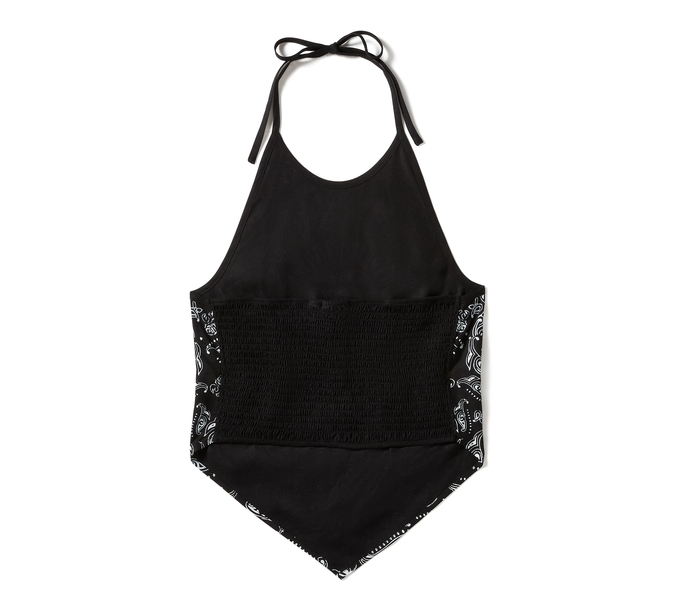 Women's Classic Paisley Bandana Halter - Harley Black & White