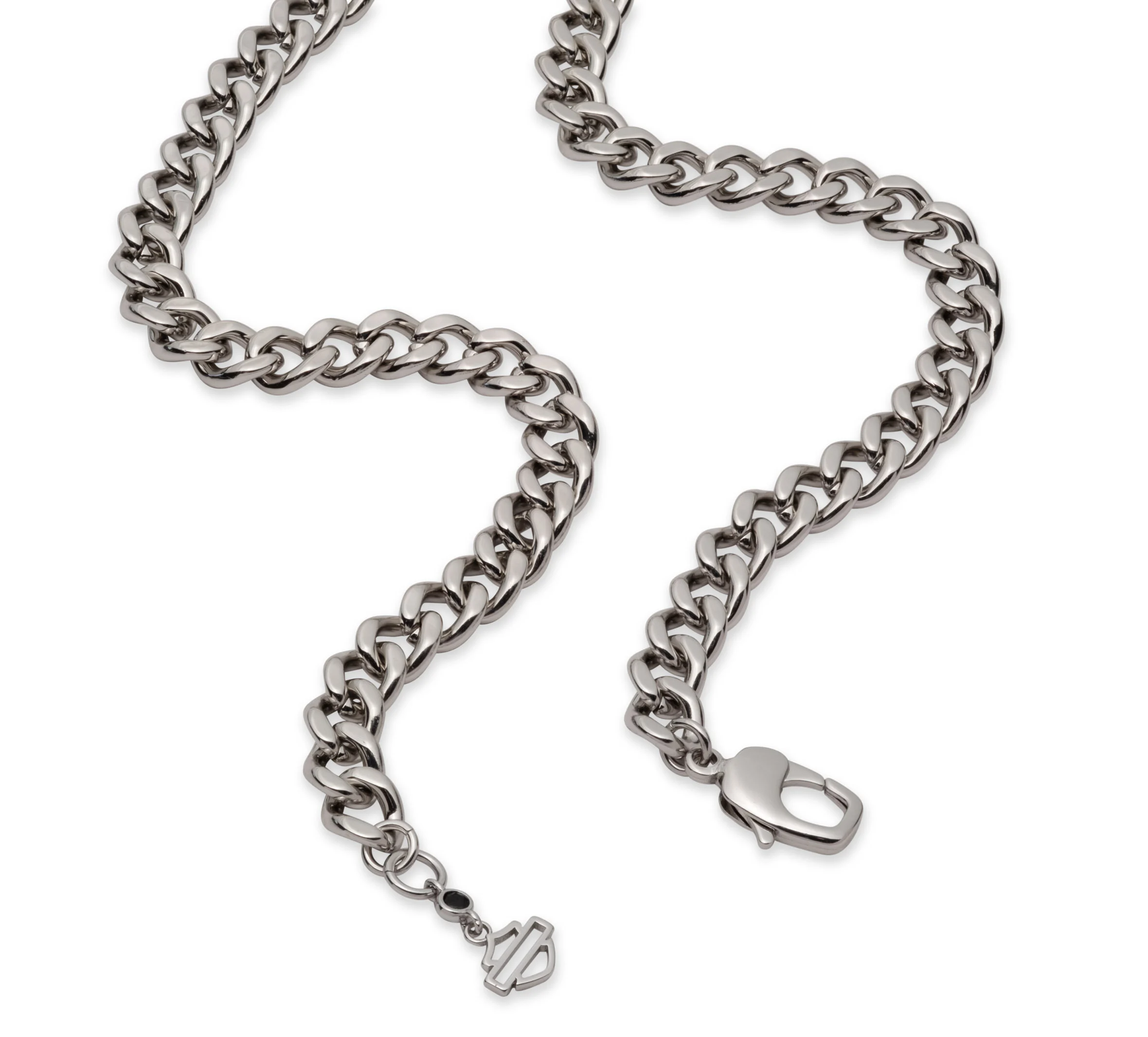 Men's 24" Bar & Shield Wings Curb Chain Necklace