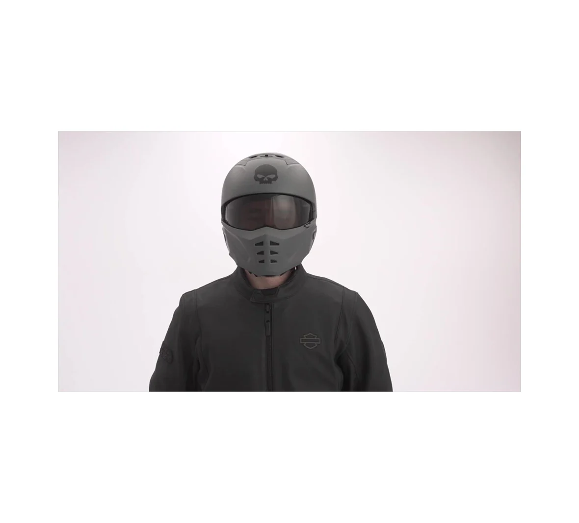 Pilot II 2-in-1 Willie G Skull Helmet - Matte Gunship Grey