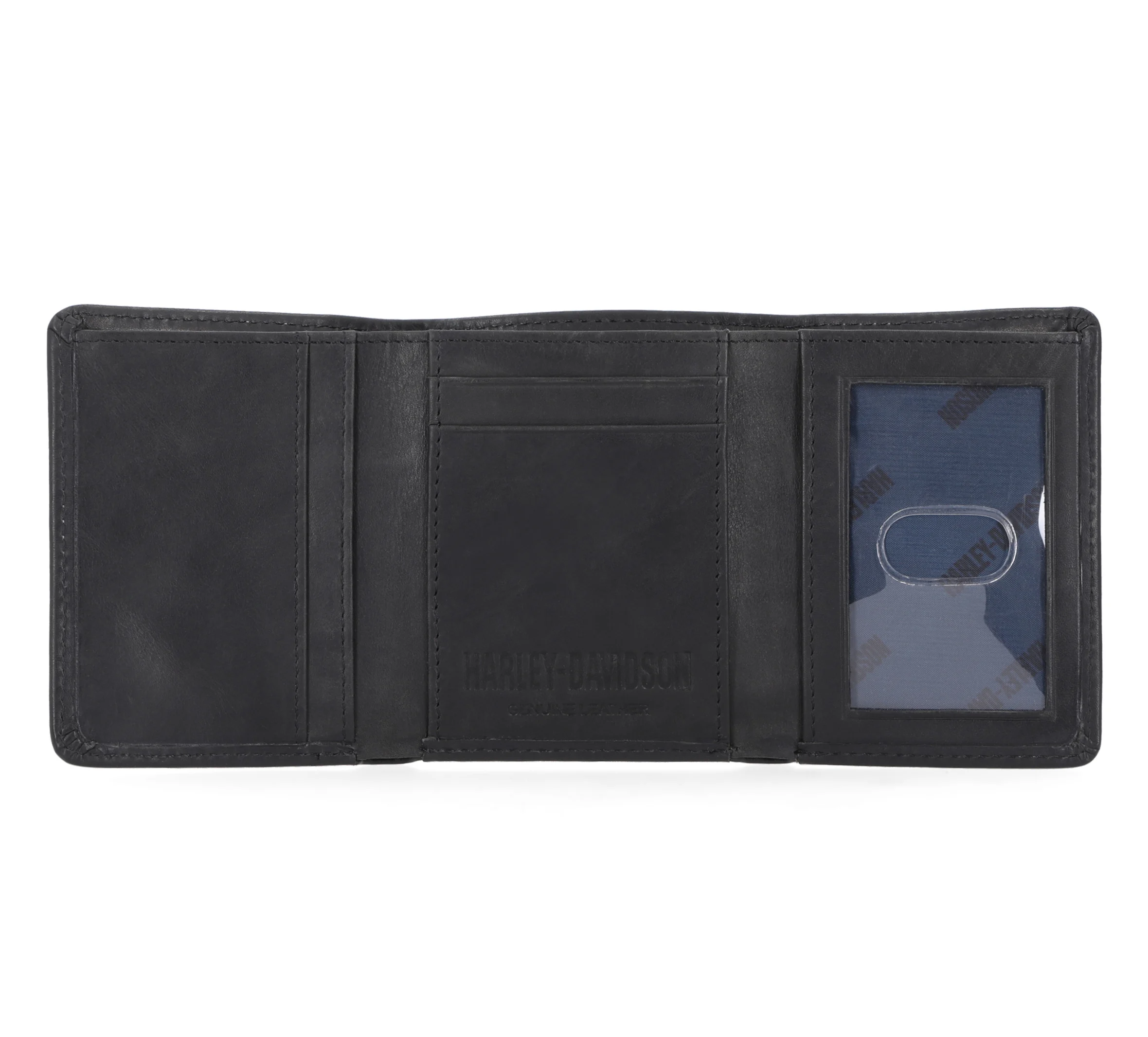 Laser Logo Trifold Wallet - Black