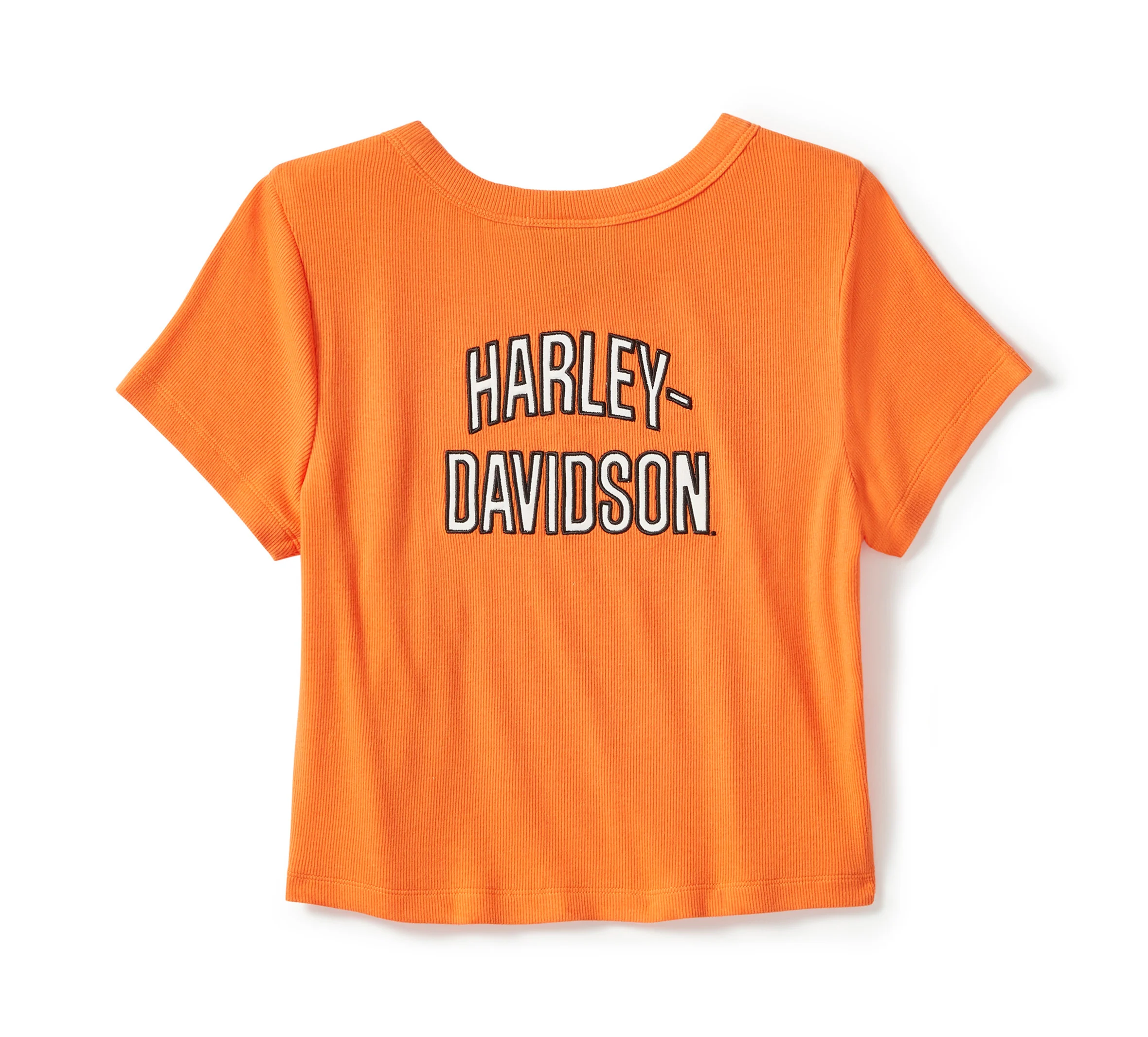 Women's Essential Arched Font Babydoll Tee - Harley Orange