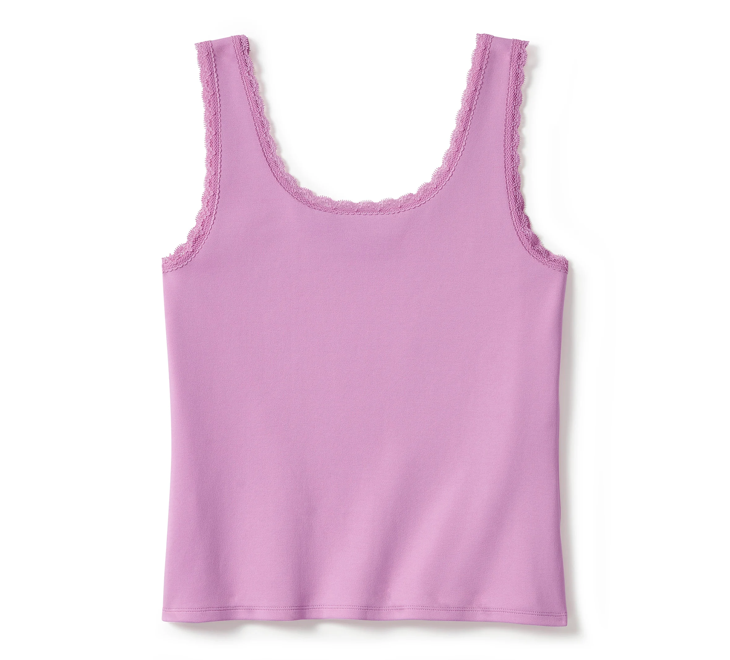 Women's Rose & Thorn Bling Lace Trim Tank - Orchid