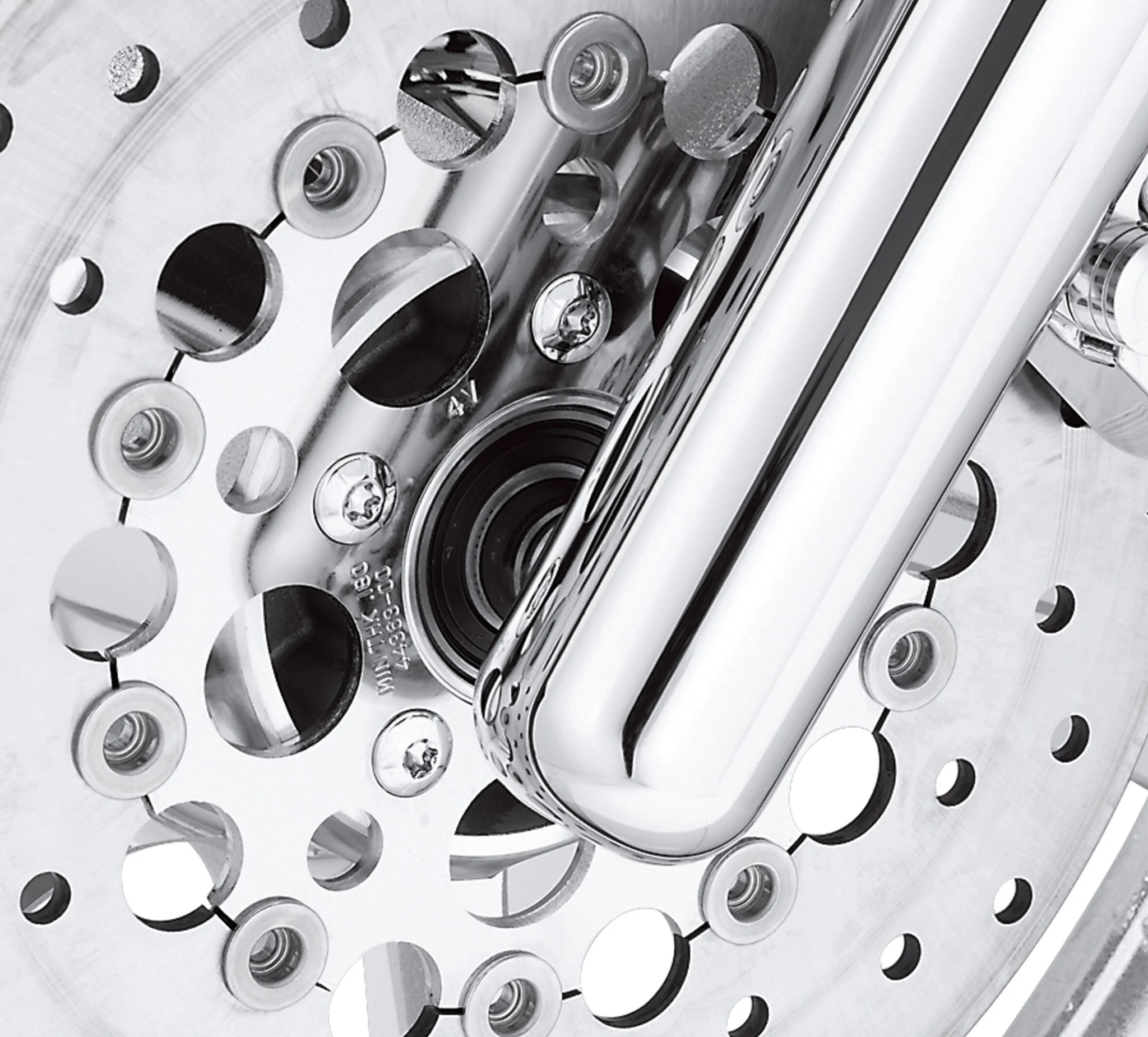 Chrome Rear Brake Disc Hardware Kit