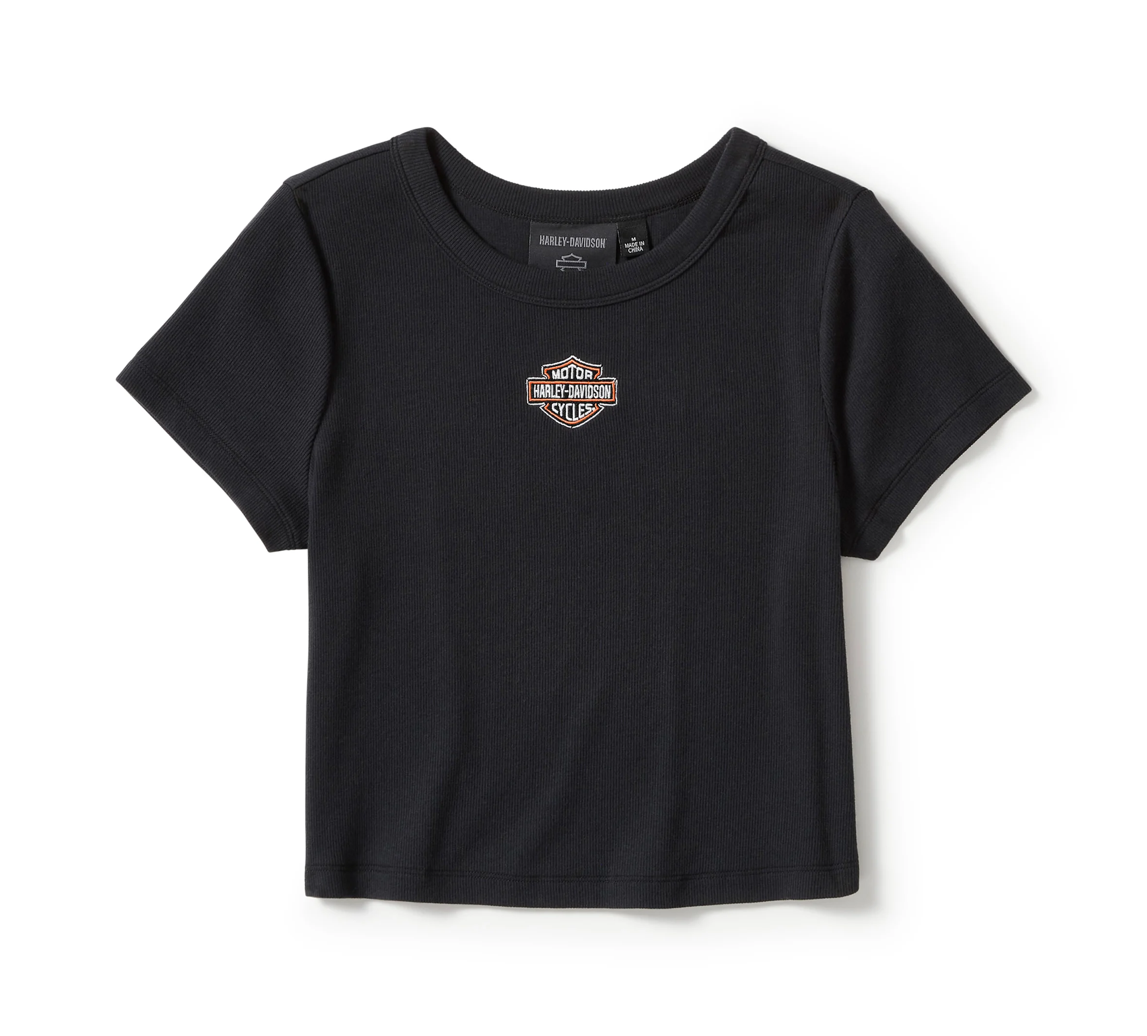 Women's Essential Arched Font Babydoll Tee - Harley Black