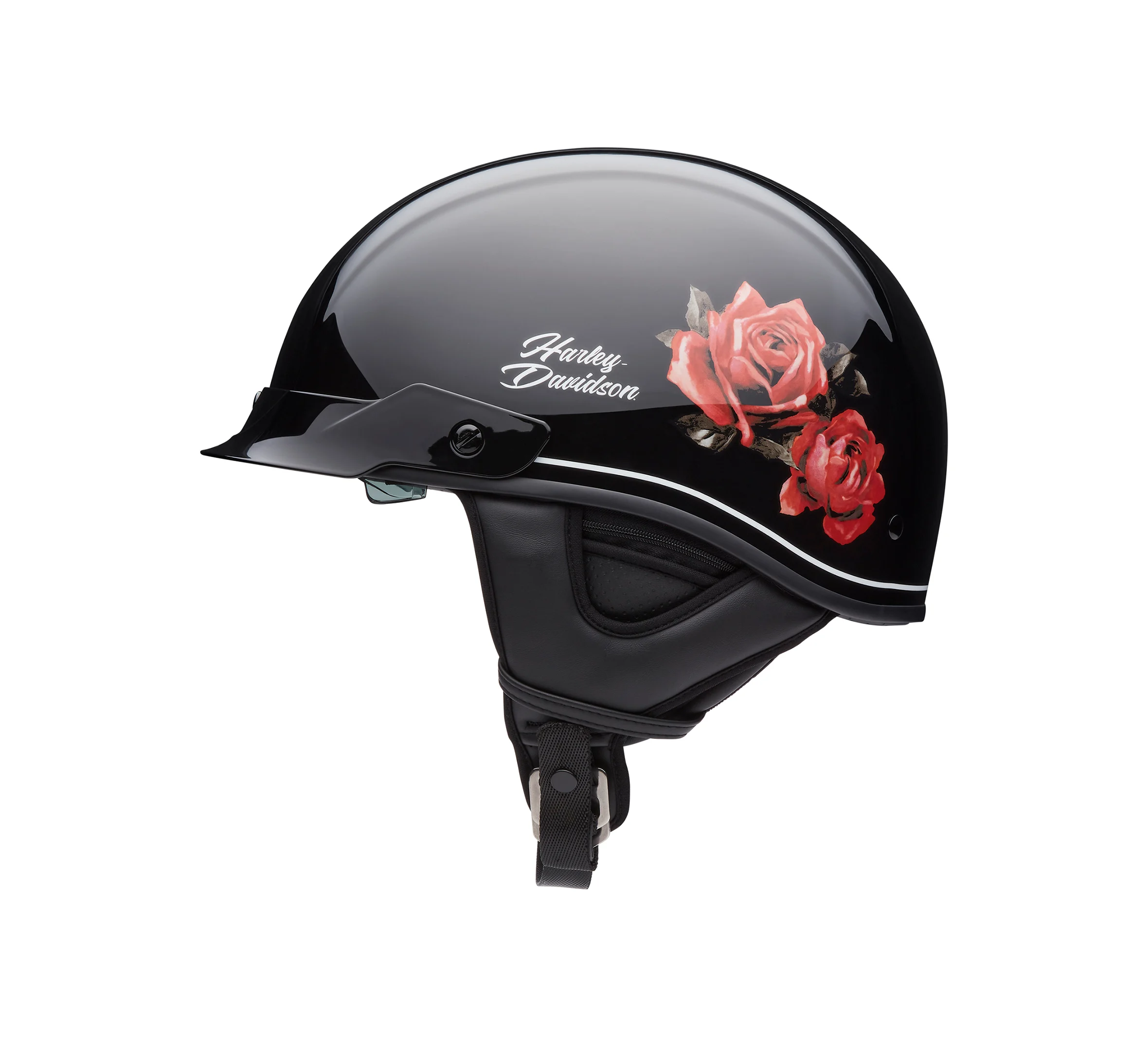 H-D Busby Ultra-Light Sun Shield J03 1/2 Helmet - Gloss - Harley Black
