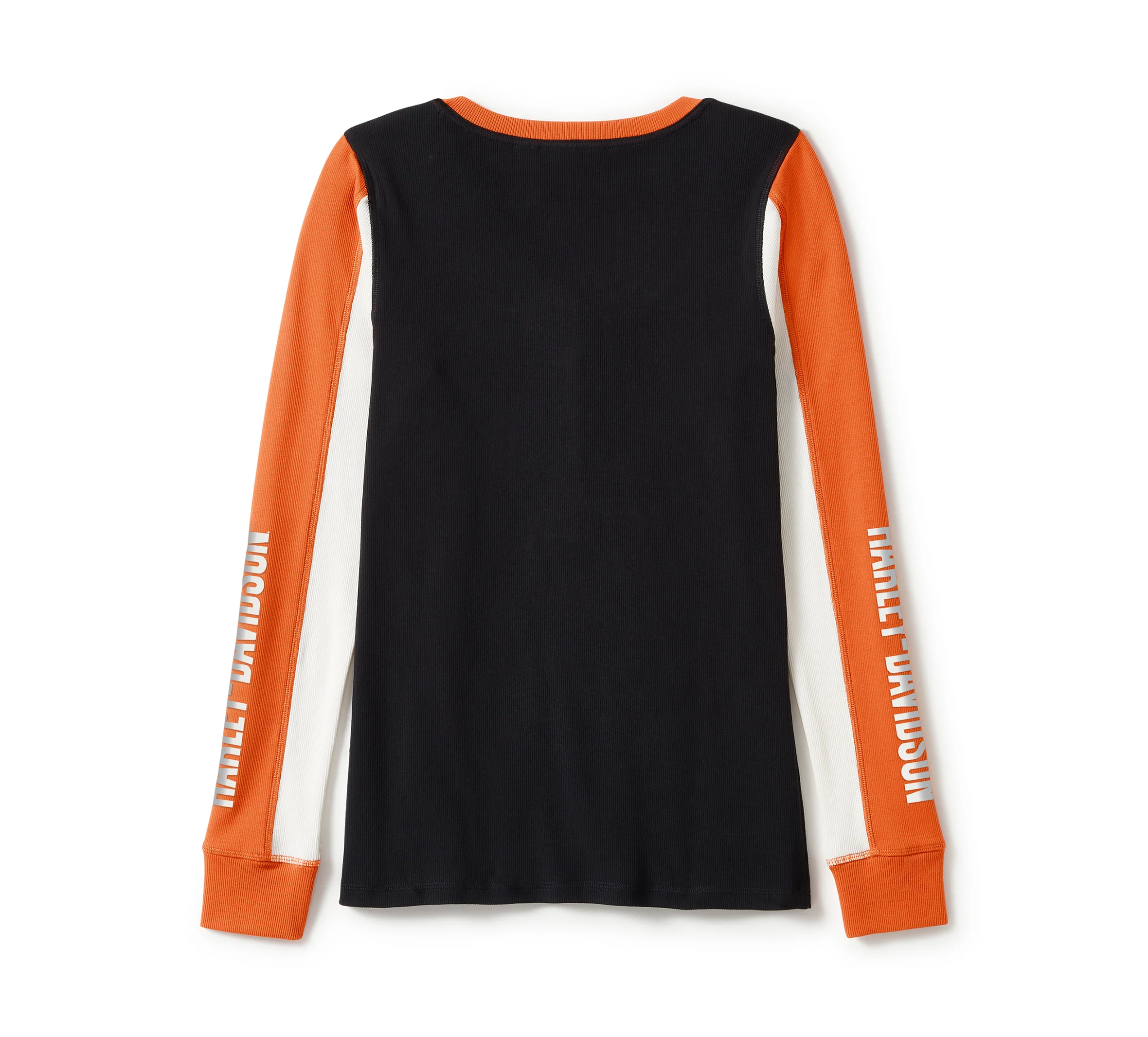 Women's Essential Henley - Colorblock - Harley Black &Harley Orange