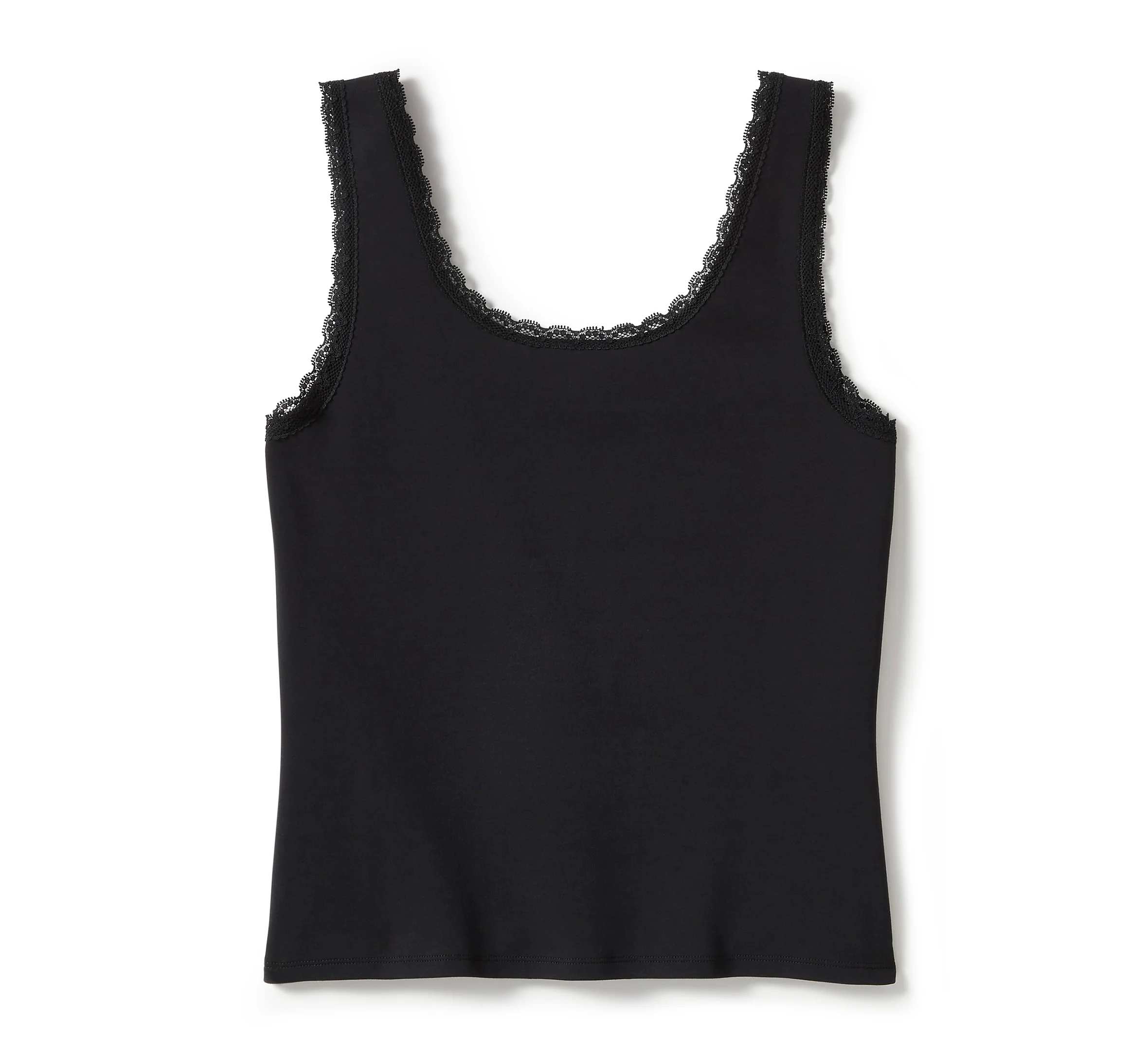 Women's Rose & Thorn Bling Lace Trim Tank - Harley Black