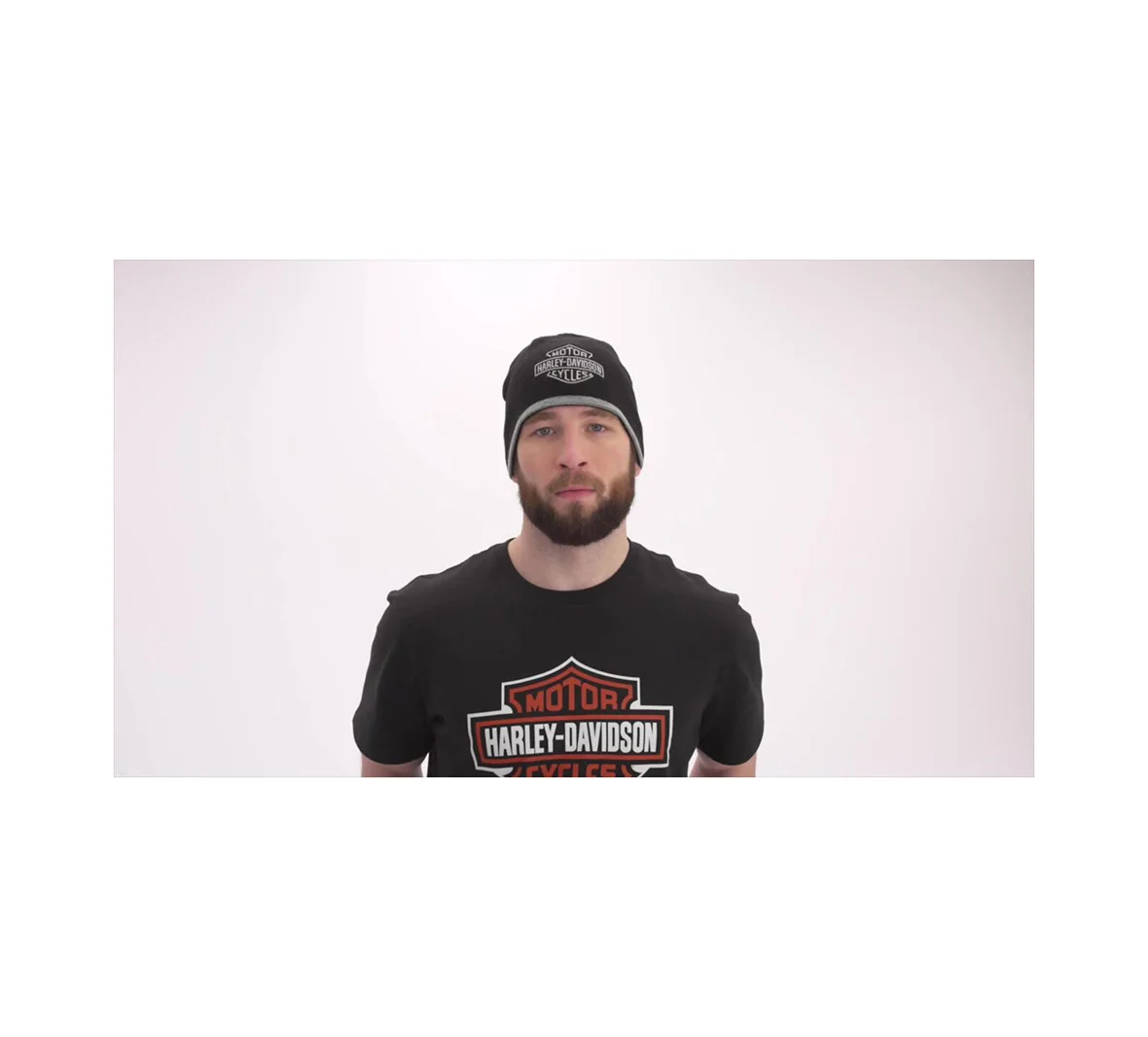 Bar & Shield Knit Beanie - Black Beauty