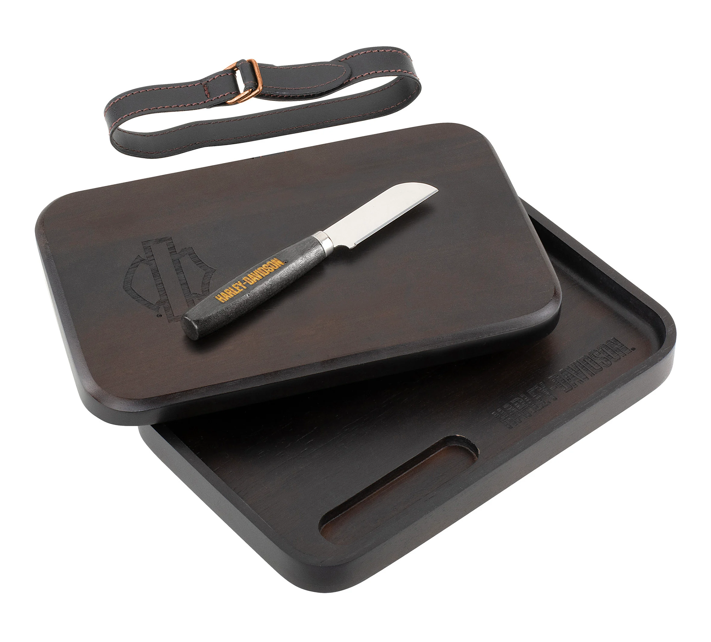 Open Bar & Shield Wood Cutting Board & Knife Set