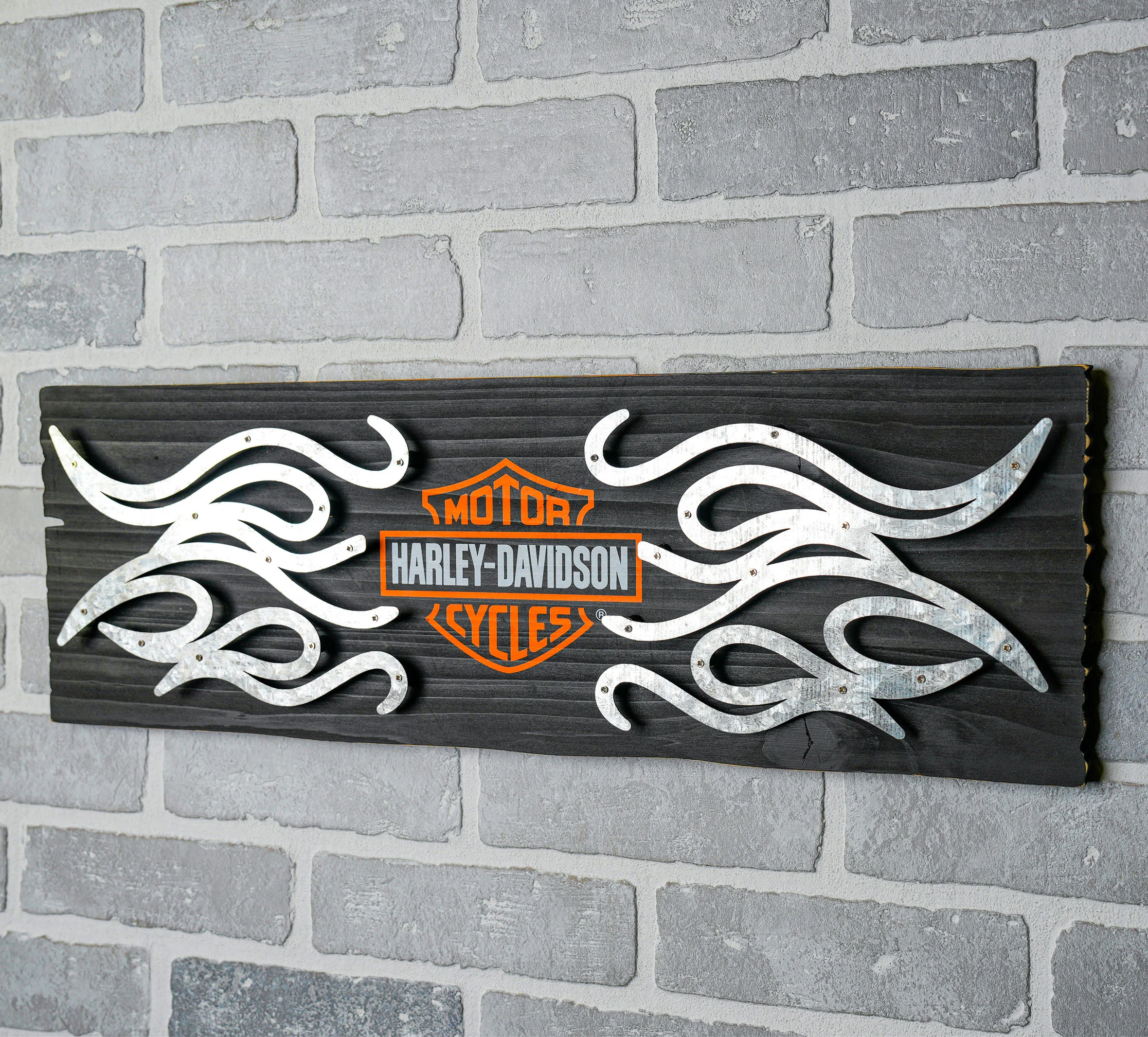 Bar & Shield Flames Pub Sign