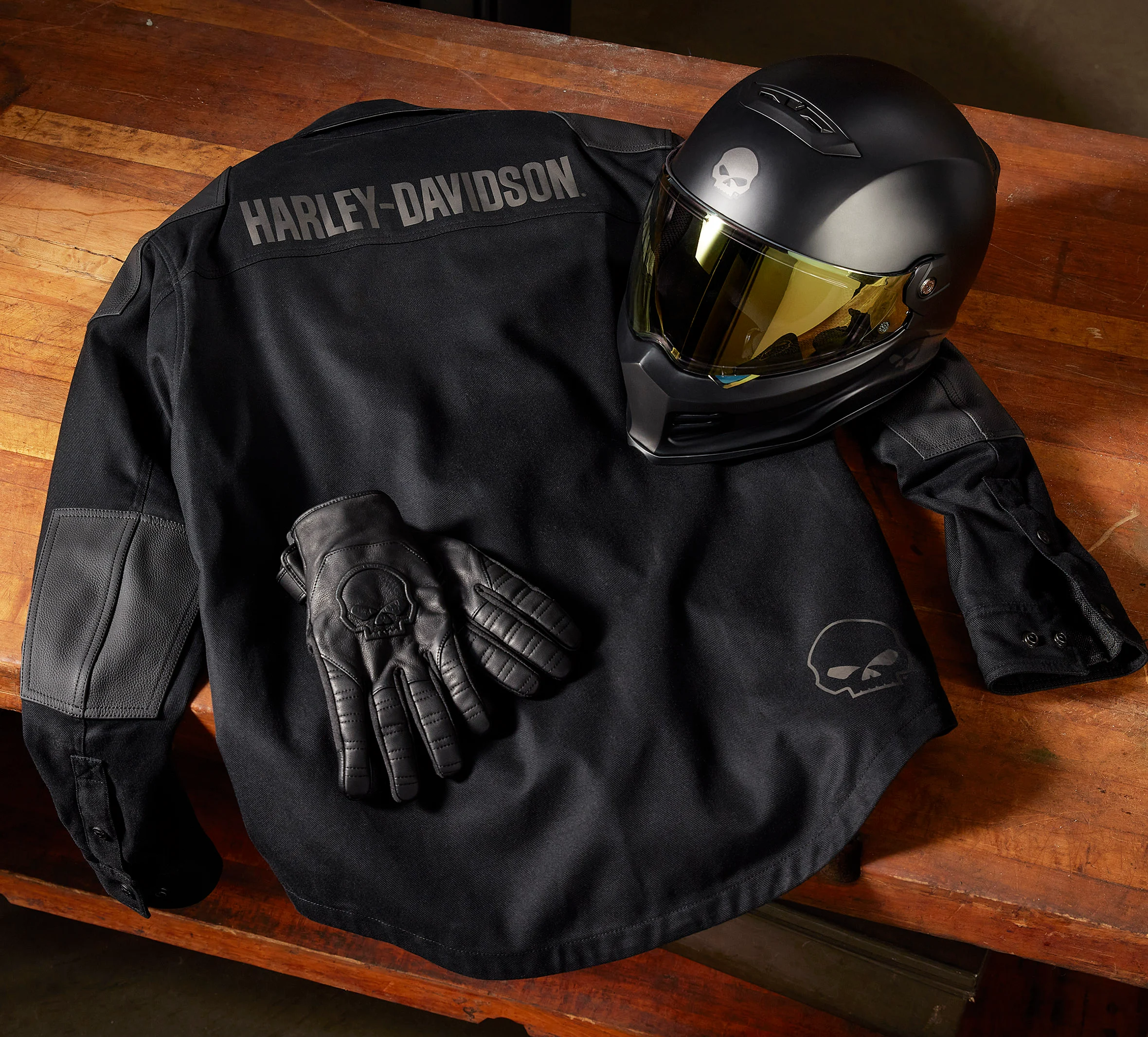 Willie G Skull Graphic Operative 2.0 Riding Shirt Jacket