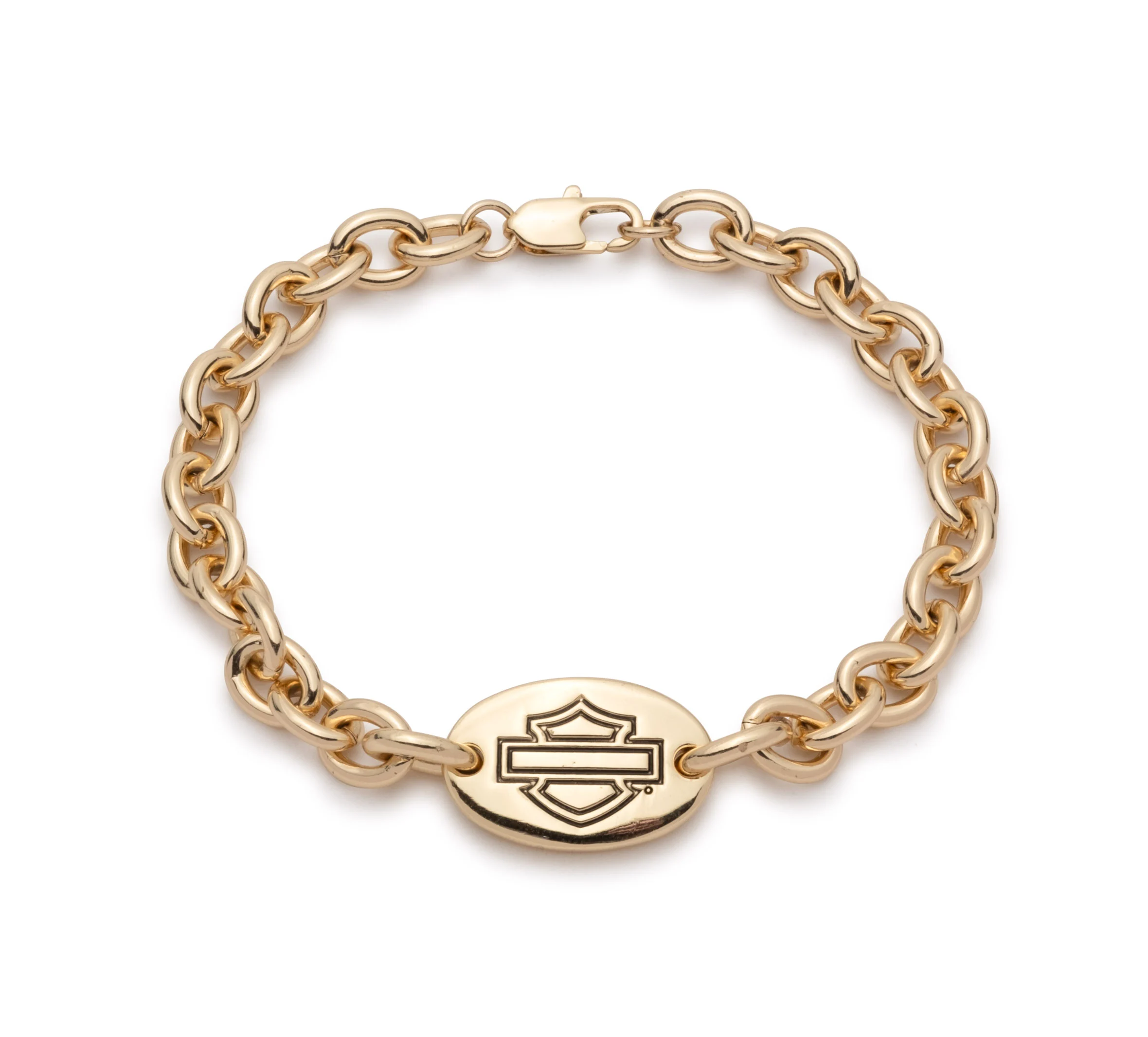 Women's Bar & Shield Plaque Chain Bracelet