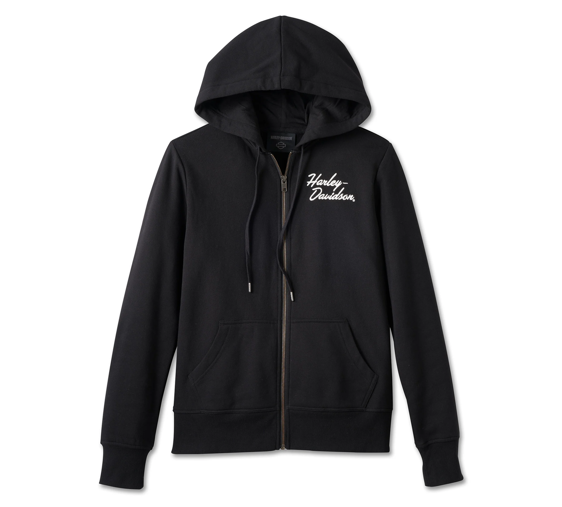 Women's Special Bar & Shield Zip Front Hoodie - Black Beauty