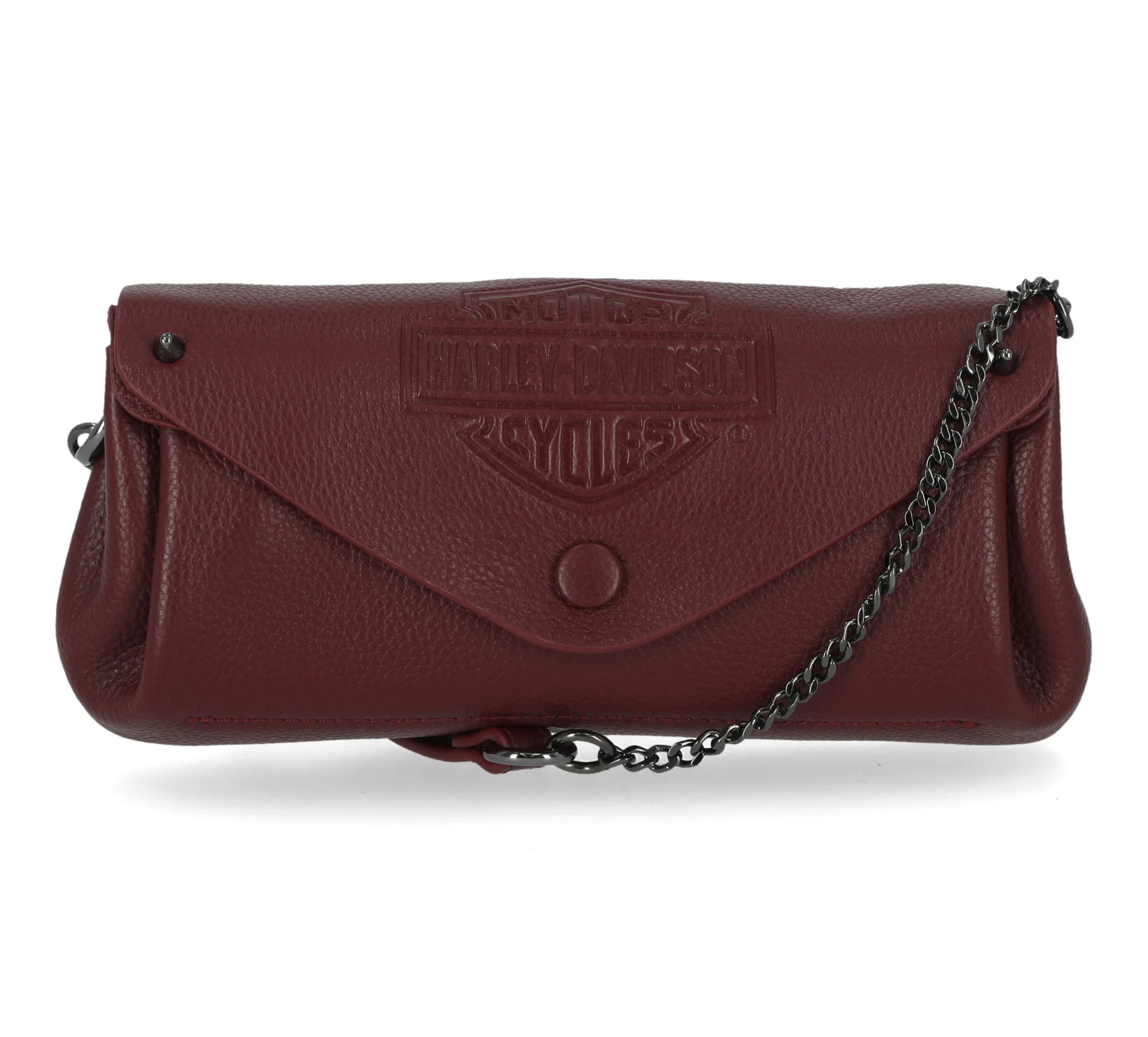 Leather Flap Crossbody Bag - Oxblood